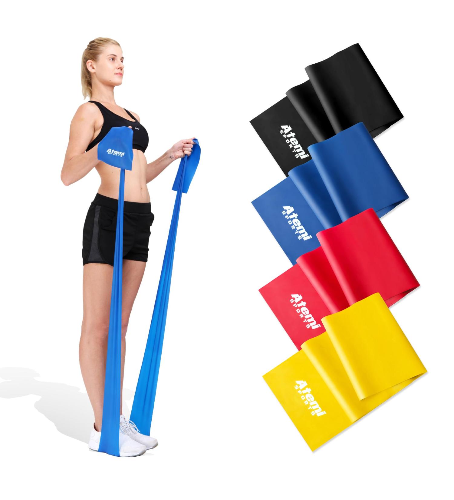 Premium Fitness Bands - 1.2m/2m Resistance Bands for Physiotherapy & Fitness | Long Exercise Bands for Women & Men | Gymnastics Band 2m - Medium Red #2 - Buy Online on GoSupps.com
