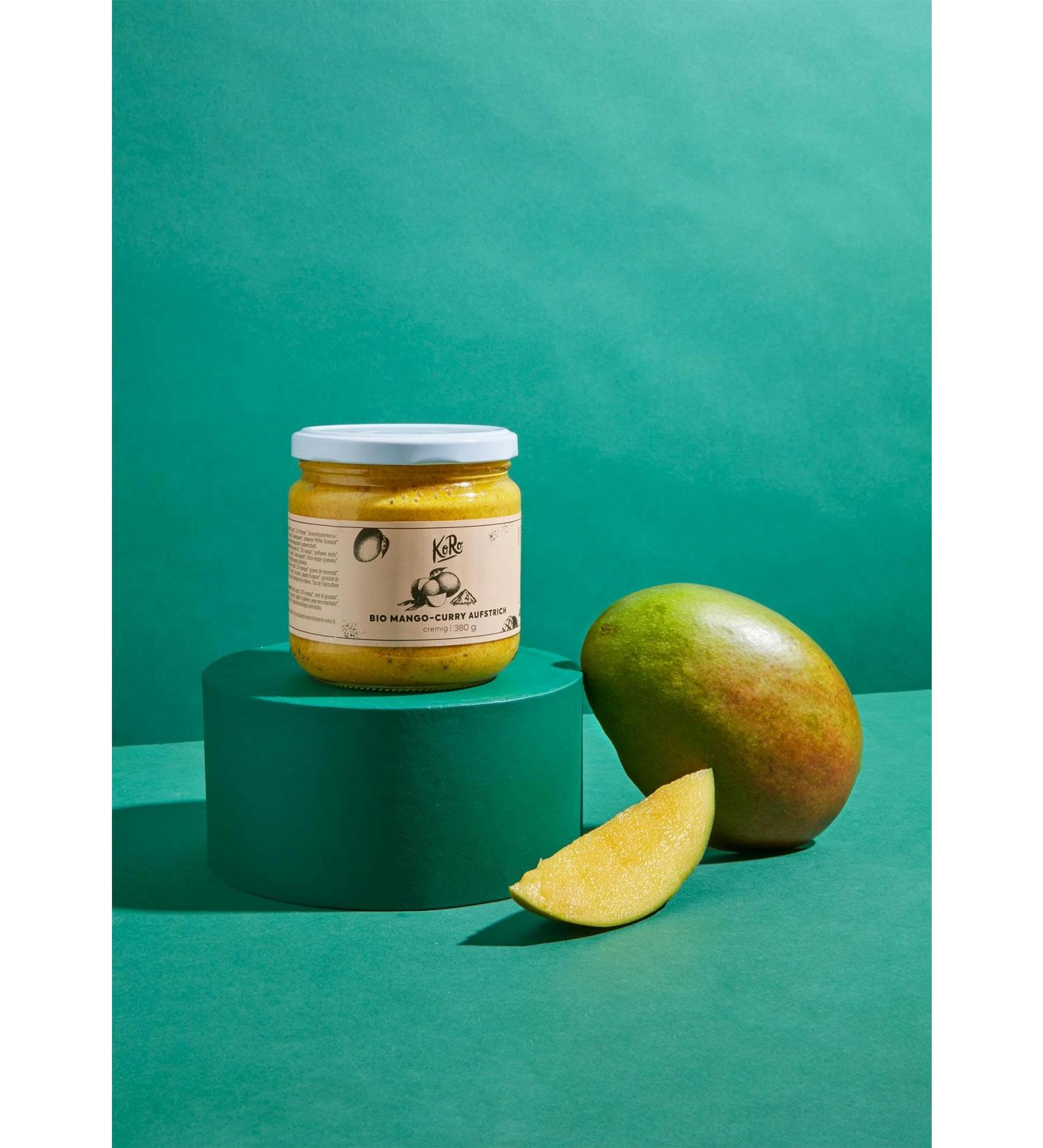 KoRo - Organic mango curry spread 12 x 380 g - For spreading & to refine dishes - Vegan & no added sugars* - Tropical fruity taste - Buy Online on GoSupps.com