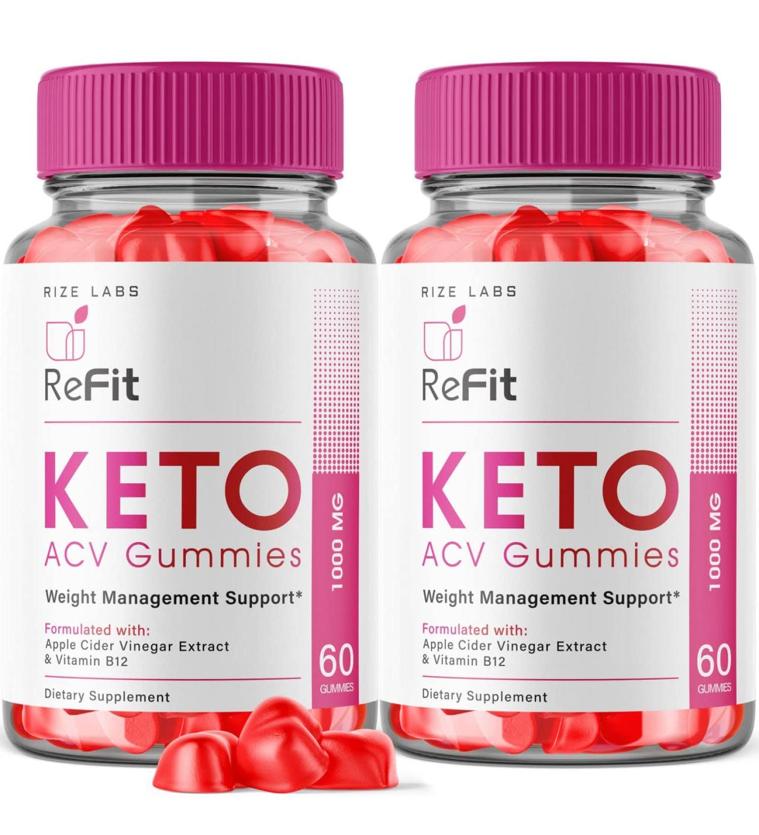 Refit Keto Gummies with Apple Cider Vinegar - 2 Pack for Advanced Weight Loss | Shark Tank Belly Fat Supplement - 120 Gomitas - Buy Online on GoSupps.com