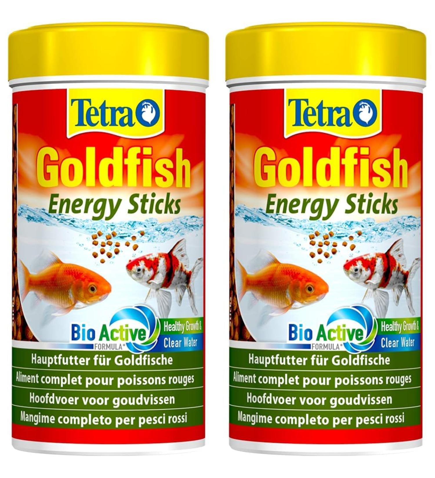 Tetra Goldfish Energy Sticks - Nutrient-Rich Fish Feed for Goldfish & Cold Water Fish (250 ml Can Pack of 2) - Best International Shipping - Buy Online on GoSupps.com