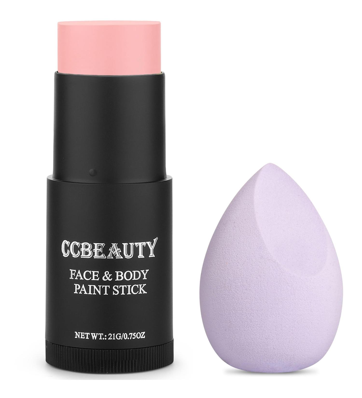 CCbeauty Baby Pink Face Paint Stick | Non-Toxic SFX Makeup for Halloween Cosplay & Costumes | Professional Body Painting Kit with Sponge - Buy Online on GoSupps.com