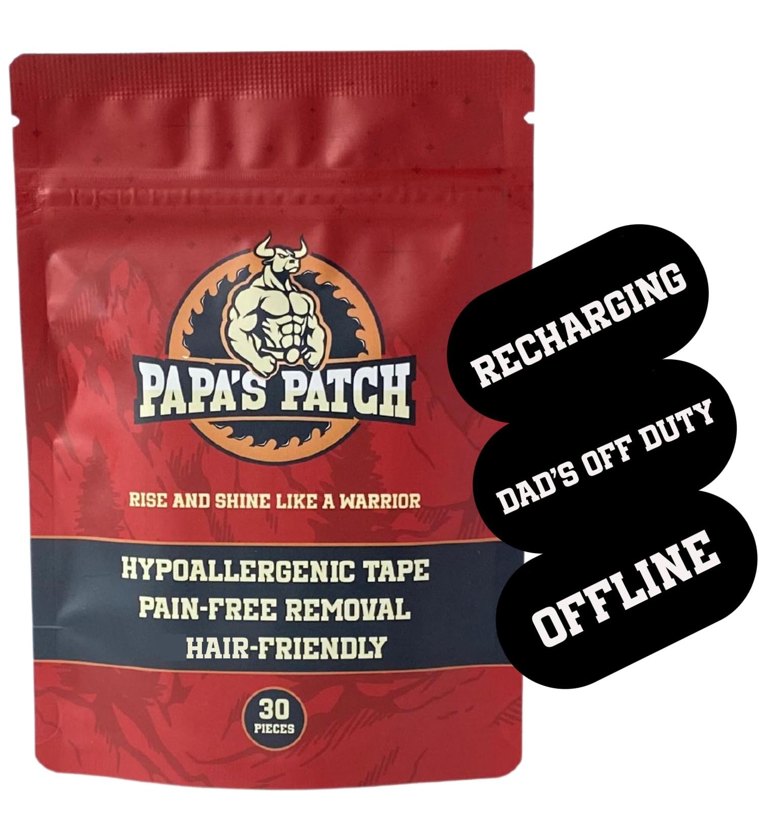 Papa's Patch | Breathable Rayon Tape - Strong Adhesion Pain-Free Removal - Hypoallergenic & Skin-Friendly | Empower Dad's Well-Being | International Shipping - Buy Online on GoSupps.com