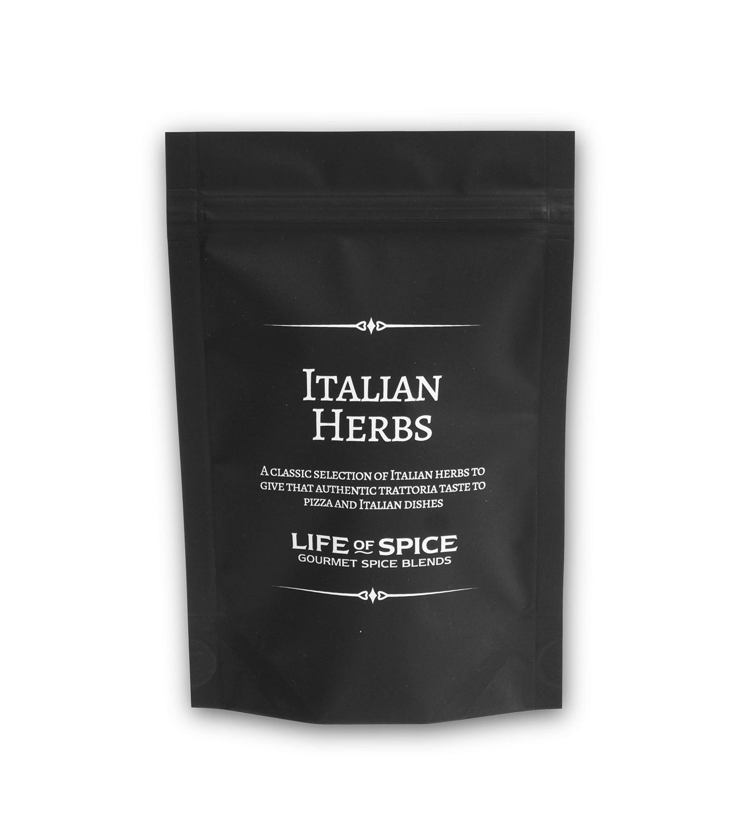 Life of Spice Italian Herbs | Great Italian Herb Blend | (20g) with Recipe Card | Oregano Thyme Rosemary & Basil | Ratatouille/Roasted Veg | Trattoria style Pizza & Pasta | All Natural/Gluten Free - Buy Online on GoSupps.com