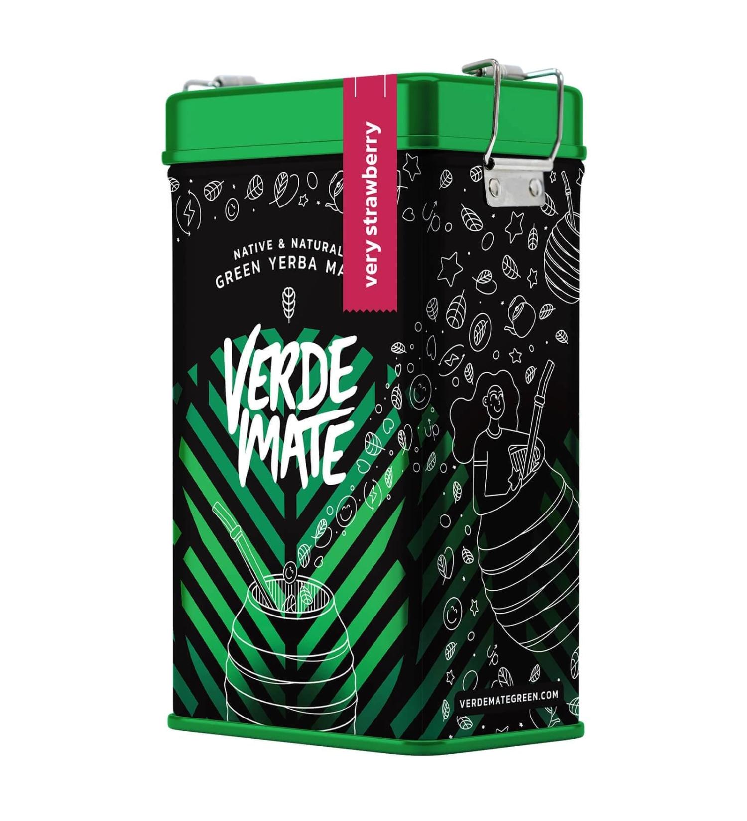 Verde Mate Yerbera Bo te en m tal avec distributeur Vert Very Strawberry 0 5 kg Parfum fruit Plein de caf ine naturelle Yerba Mate du Br sil 500 g S chage l'air libre - Buy Online on GoSupps.com