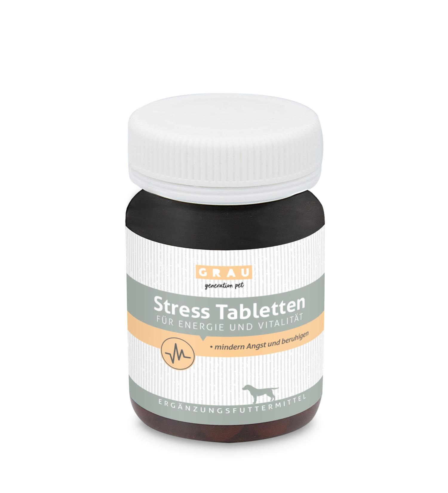 GRAU The Original Anti-Stress Tablets Natural Relaxation With Valerian Ashwagandha And Vitamin B Complex Pack Of 1 (1 x 120 Pieces) Food Supplement For Dogs - Buy Online on GoSupps.com