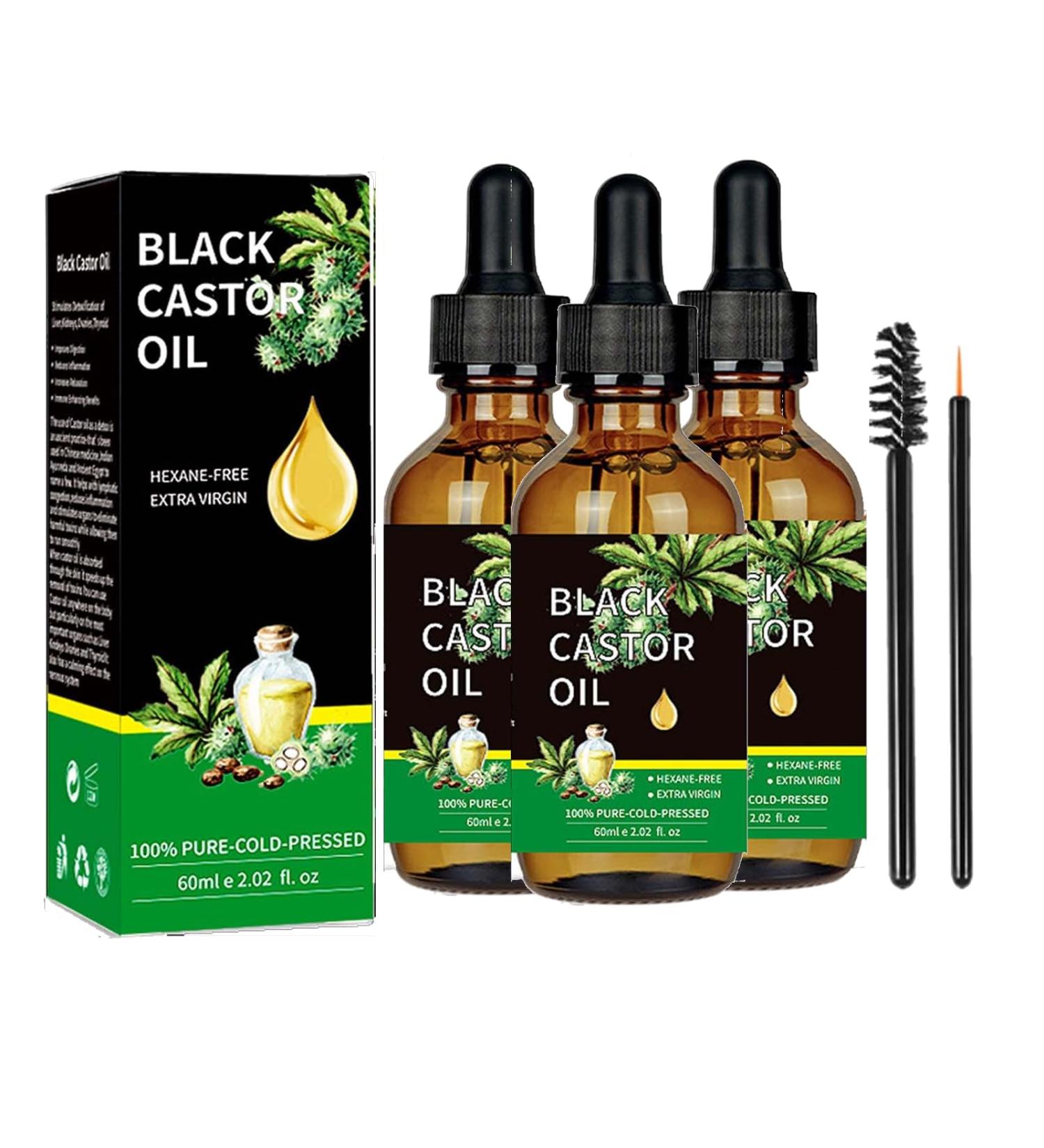 Buy Jamaican Black Castor Oil 60ml - 100% Pure Organic Hair & Body Massage Oil for Skin Moisture & Scalp Nourishment | 3PCS - Buy Online on GoSupps.com