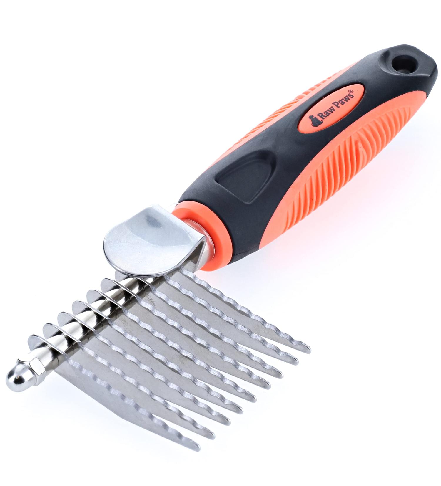 Raw Paws Pet Dematting Comb for Dogs | Long Blades with Safety Edges | Removes Mats, Tangles & Knots | De-matting Tool for Dogs - Buy Online on GoSupps.com