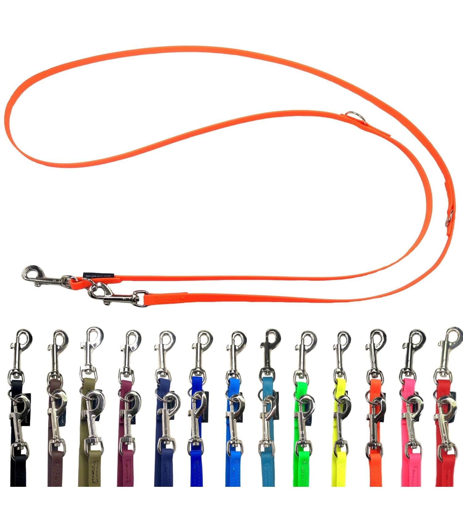 Biothane Dog Leash for Small & Large Dogs | Adjustable 2m to 5m | Durable 16mm Orange with Silver Hook - Buy Online on GoSupps.com