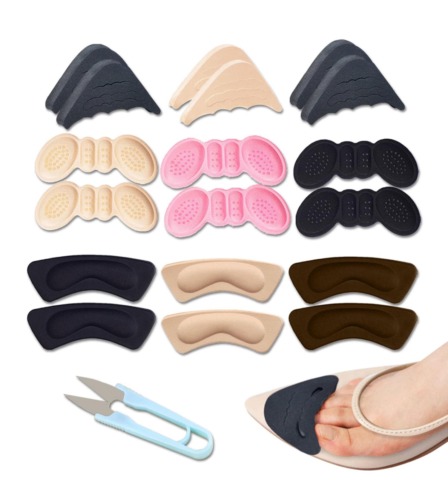 9 Pairs of Heel Cushion Inserts - Heel Protection & Filler Pads for Loose Shoes - Multicolored Shoe Heel Holders - Buy Online on GoSupps.com