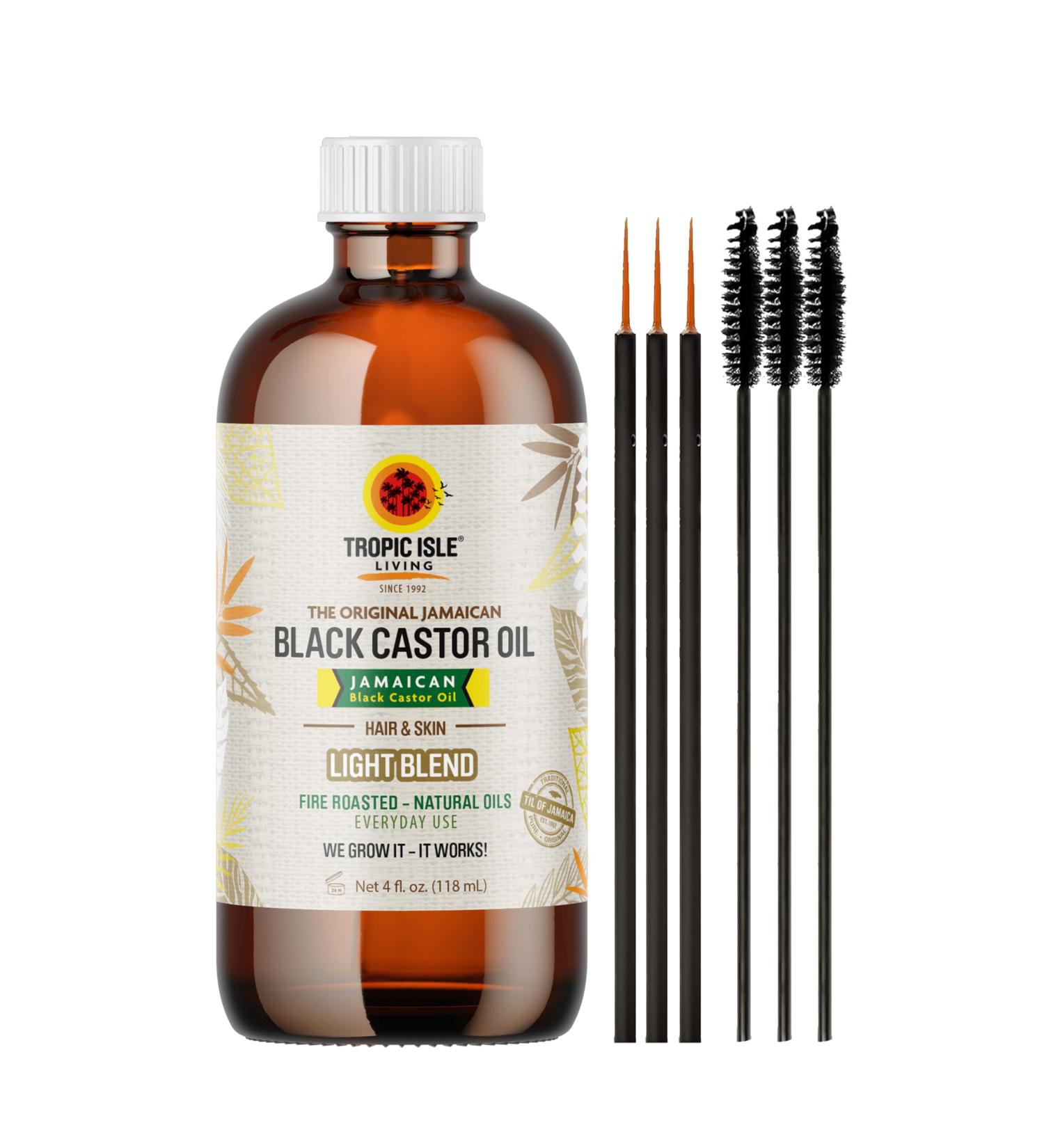 Tropic Isle Living Jamaican Black Castor Light Oil | Hair Growth Skin Conditioning Eyebrow & Eyelash Serum | 4oz Hydration & Strengthening Oil - International Shipping Available - Buy Online on GoSupps.com