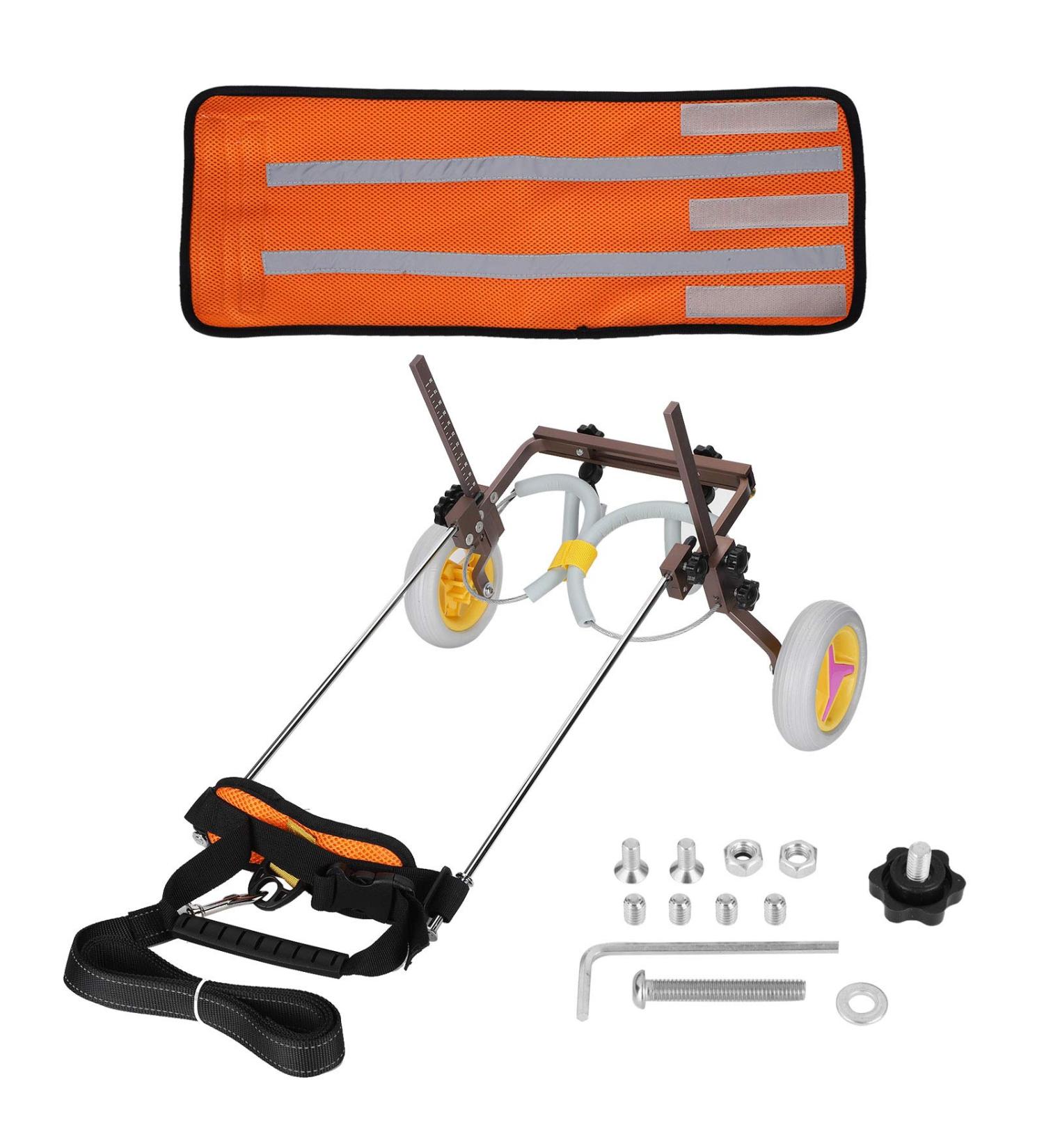 Adjustable Dog Cart/Wheelchair Fordable Dog Wheelchair for Back Legs Aluminium Auxiliary Walk Cart Scooter for Handicapped Hind Leg(CJC02) - Buy Online on GoSupps.com
