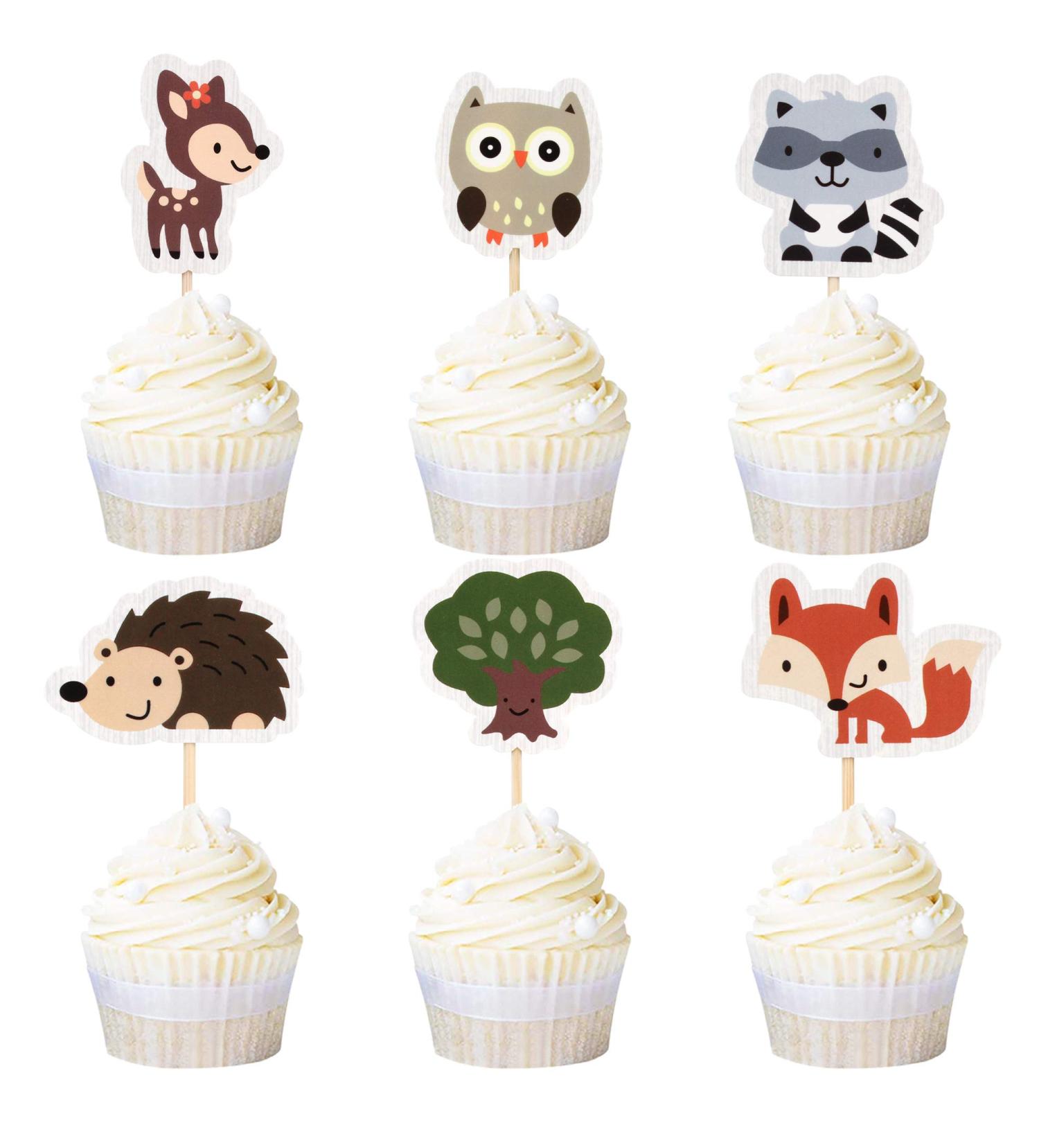 Ercadio Cupcake-Dekoration mit Dschungeltier-Motiv 24 St ck B-jungle Animals - Buy Online on GoSupps.com