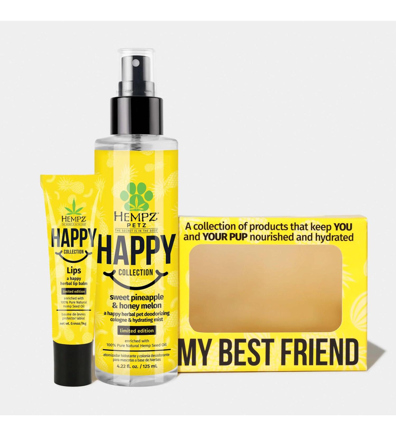 My Best Friend Petz Sweet Pineapple & Honey Melon Deodorizing & Hydrating Herbal Mist & Happy Lip Balm Set