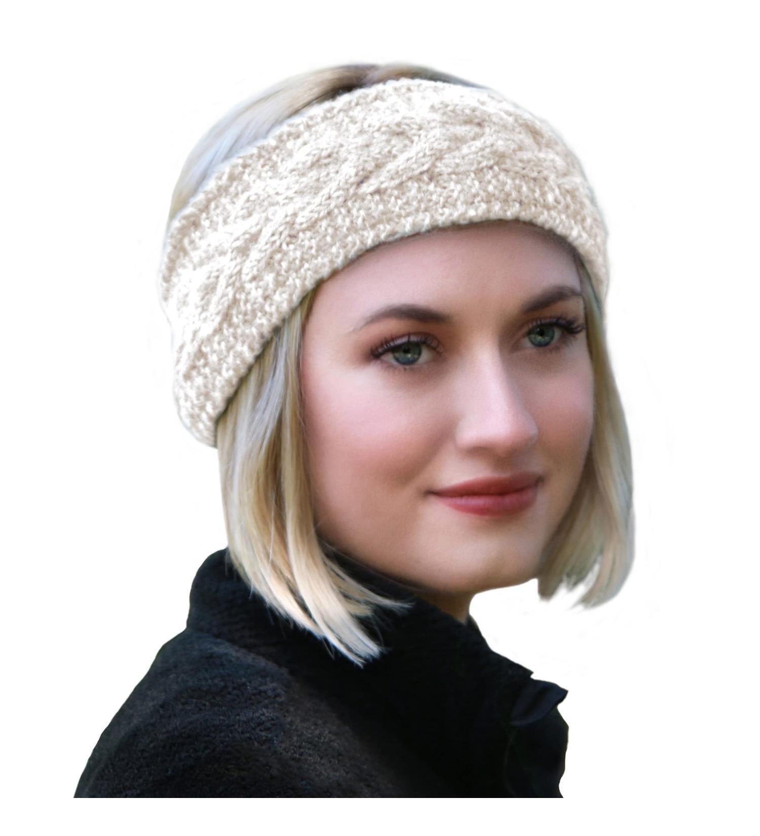Heavenly Himalayan Handmade Nepal Wool Headband - Ethically Made Extra Wide Ear Warmers for Women - White - Buy Online on GoSupps.com