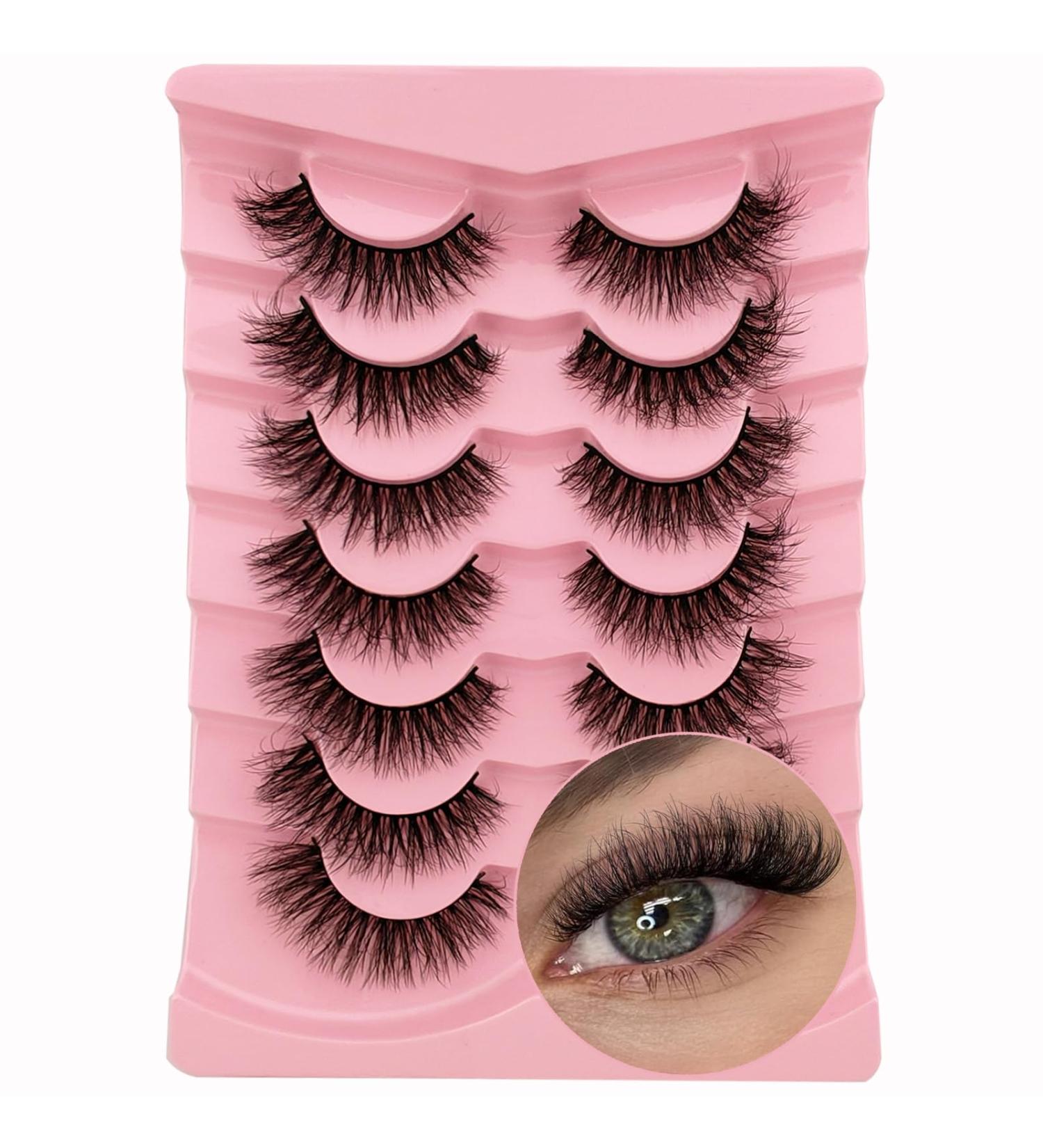 7 Pairs of 3D False Eyelashes Cat Eye Fluffy Volume Curly Cat-Eye Artificial Eyelashes Natural Look Reusable Handmade Faux Mink Makeup Eyelashes (7P-HR-Z03) - Buy Online on GoSupps.com