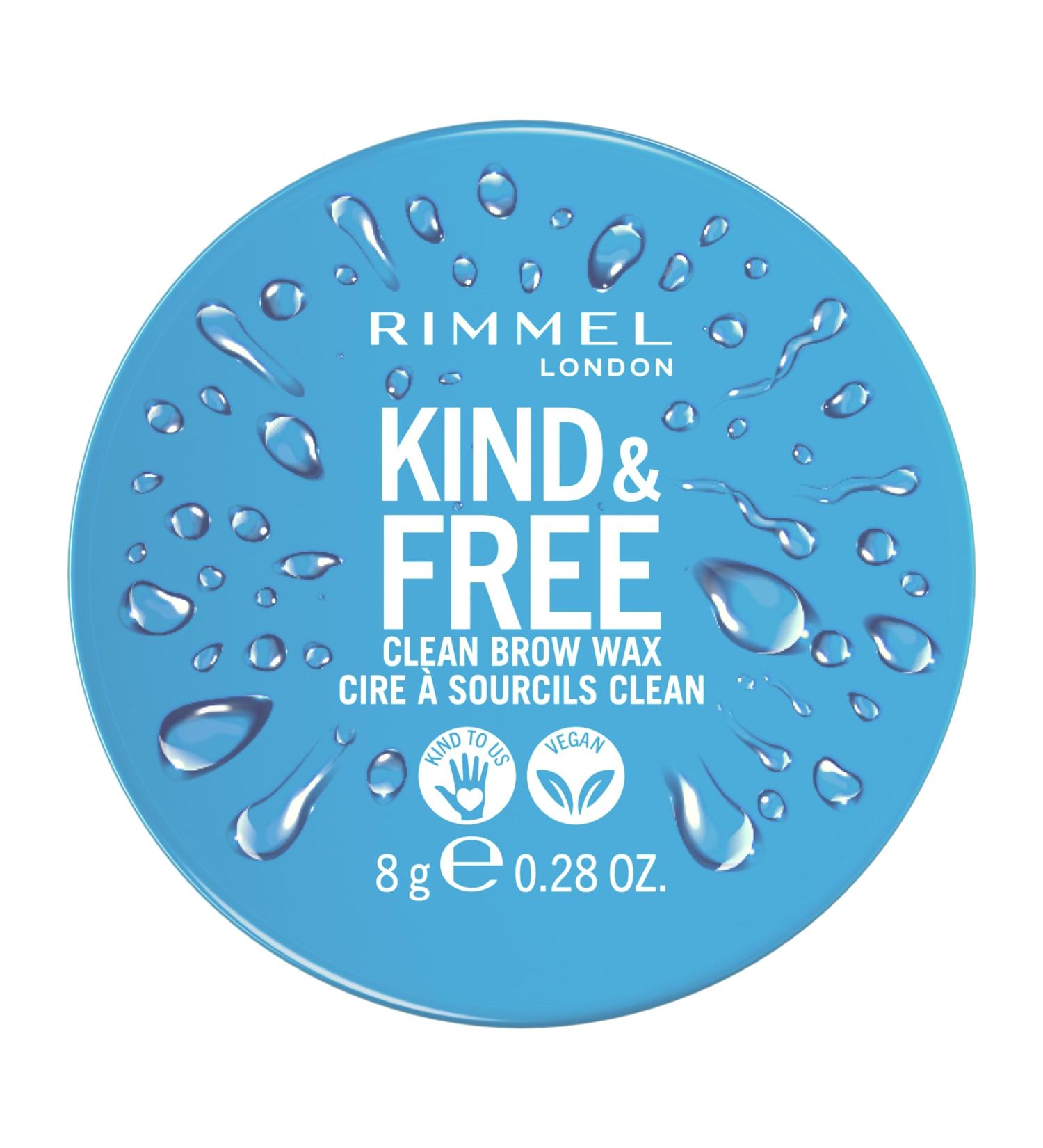 Rimmel London Kind & Free Brow Wax - Clear Long-Lasting Hold Easy Application No Flaking - 0.28oz - Buy Online on GoSupps.com