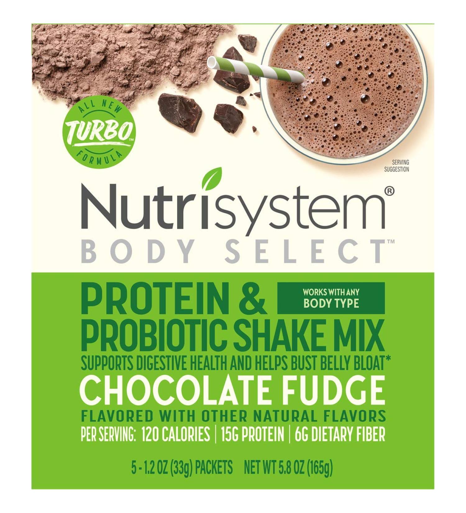 Nutrisystem Turbo Shake Probiotics, Chocolate Shake Mix, 5 Little Packets (Pack of 2)
