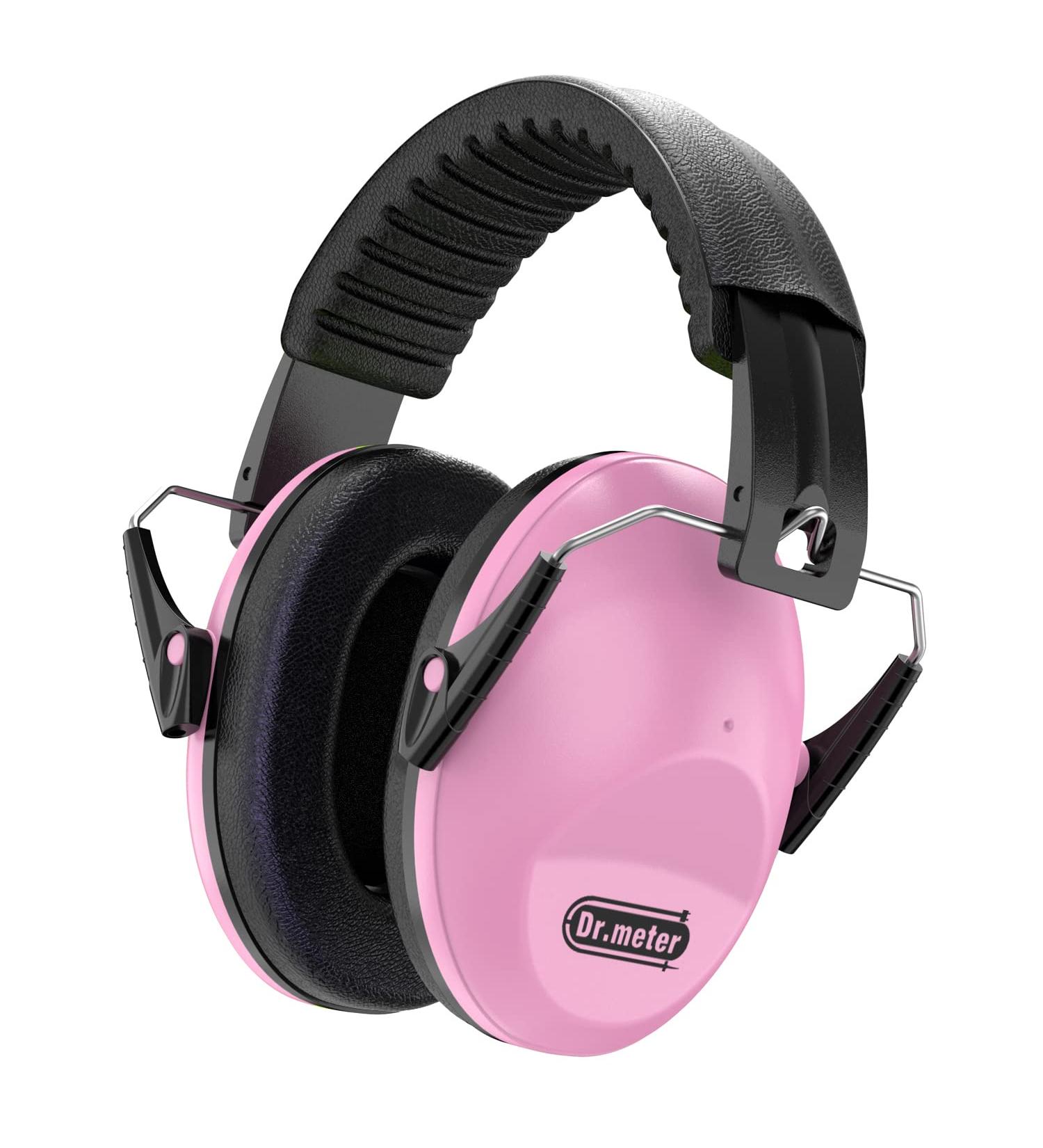 Dr.meter Kids Ear Defenders SNR 27dB Earmuffs - Pink, Noise Blocking, Adjustable Headband for Sleeping and Studying - Buy Online on GoSupps.com