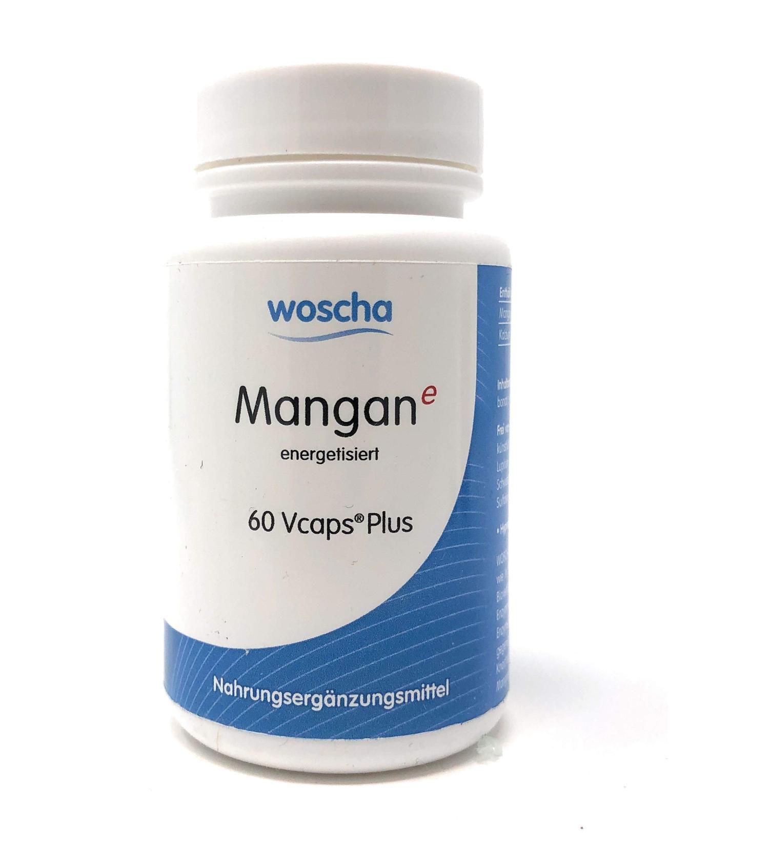 Woscha Manganese Energized 60 Veg Capsules - Vegan Supplement for Energy & Wellness | 23g - International Shipping Available - Buy Online on GoSupps.com