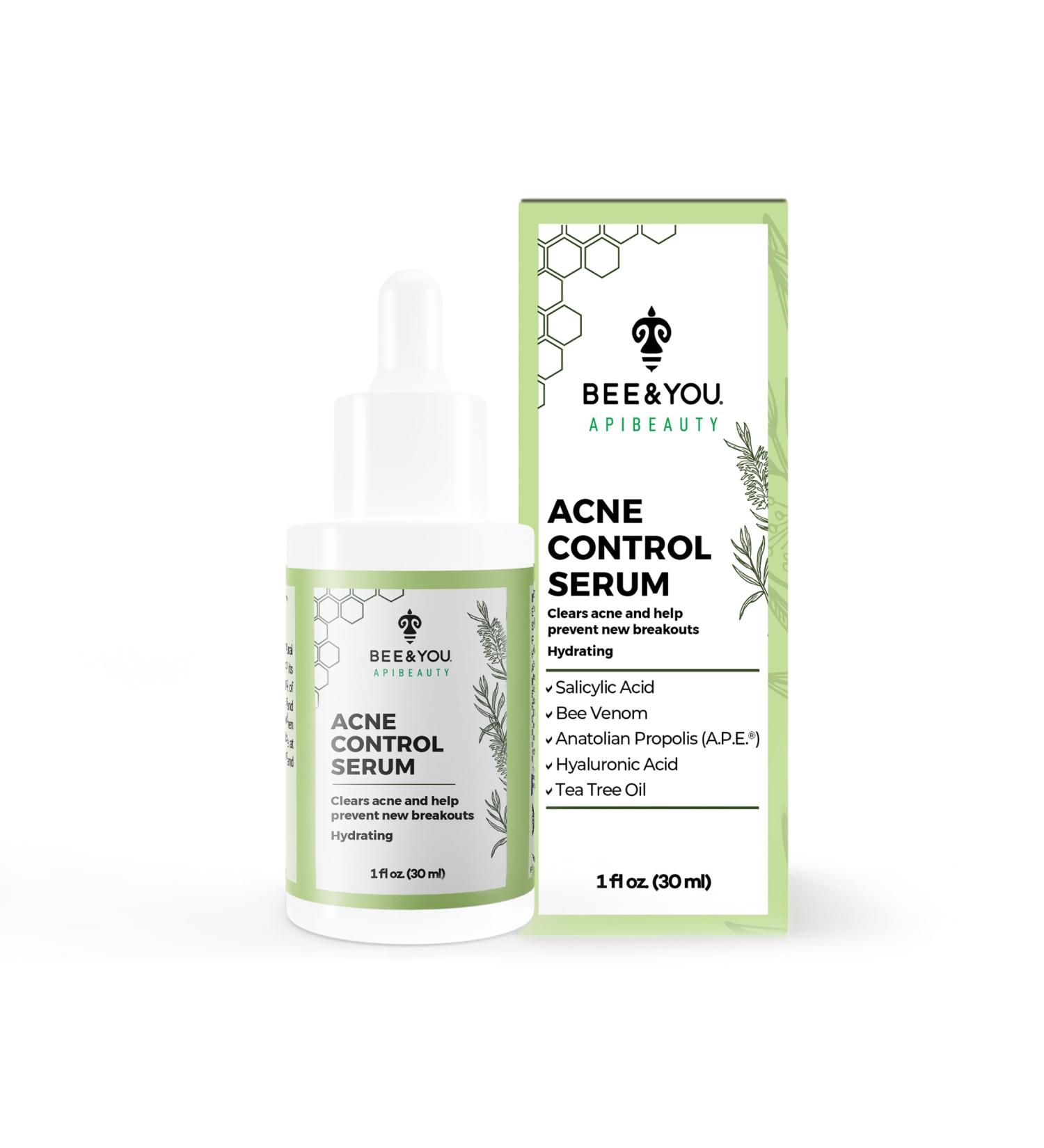 BEE and YOU Acne Treatment with Salicylic Acid Bee Venom and 100% Natural Propolis Extract Acne Serum for Face and Body to Control and Clear Breakouts |1 Ounce - Buy Online on GoSupps.com