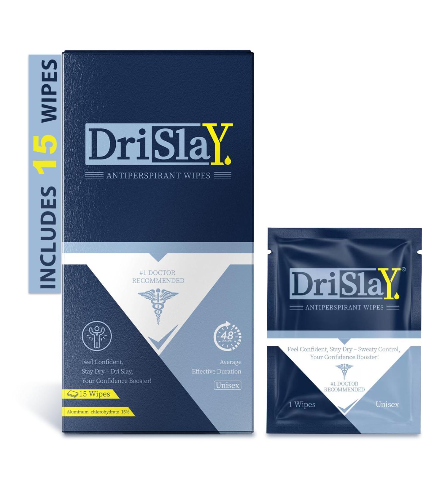 Antiperspirant Wipes Body Deodorant Travel Essentials Wipes for Excessive Sweating & Hyperhidrosis Average 48 Hours Protection Pack of 15 - Buy Online on GoSupps.com