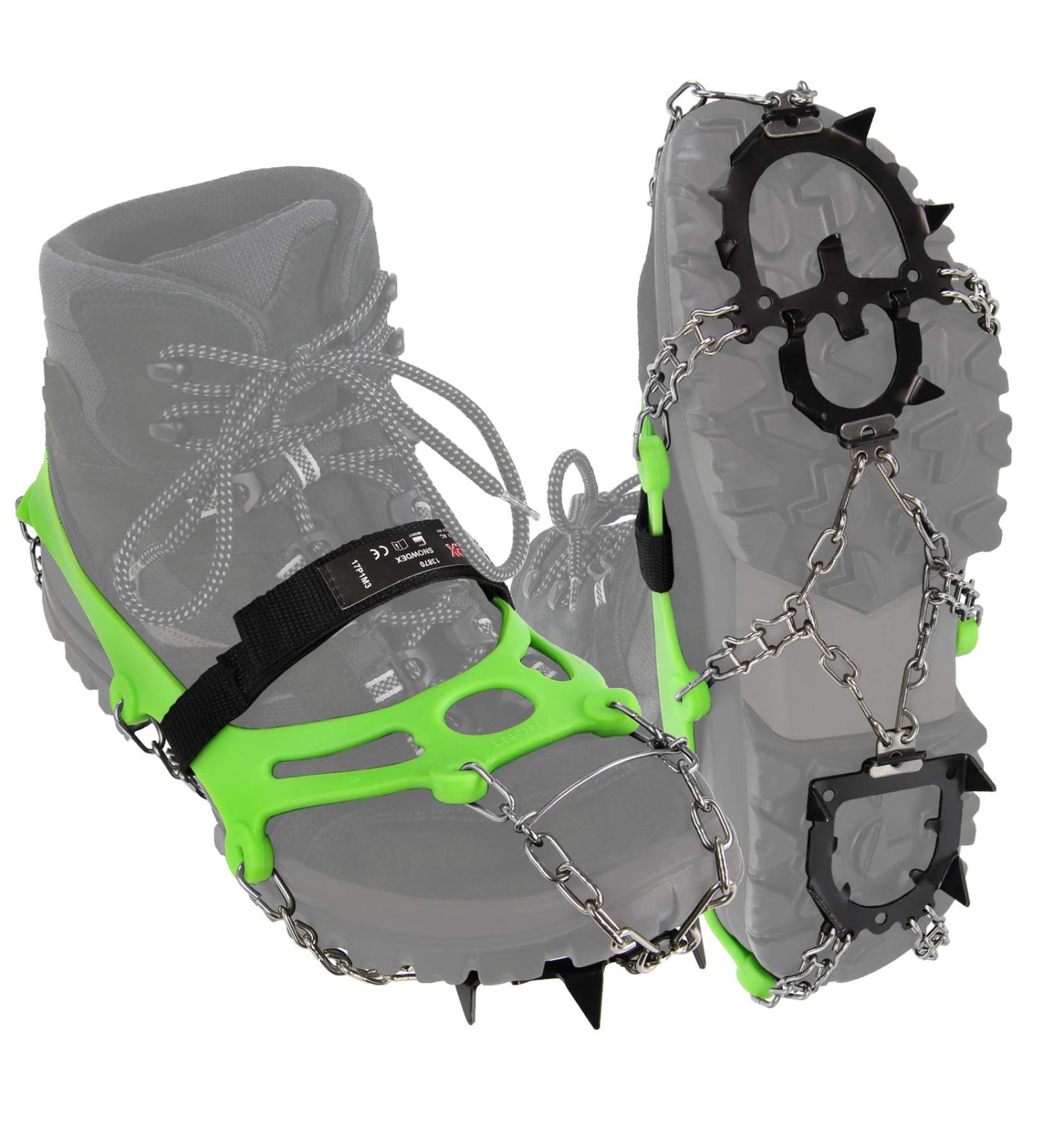 Alpidex Gr del Crampons for Mountain Shoes - 12 Teeth Manganese Steel Spikes (Size 35-47) - XL Winter Trekking & Climbing Shoe Claws - Buy Online on GoSupps.com