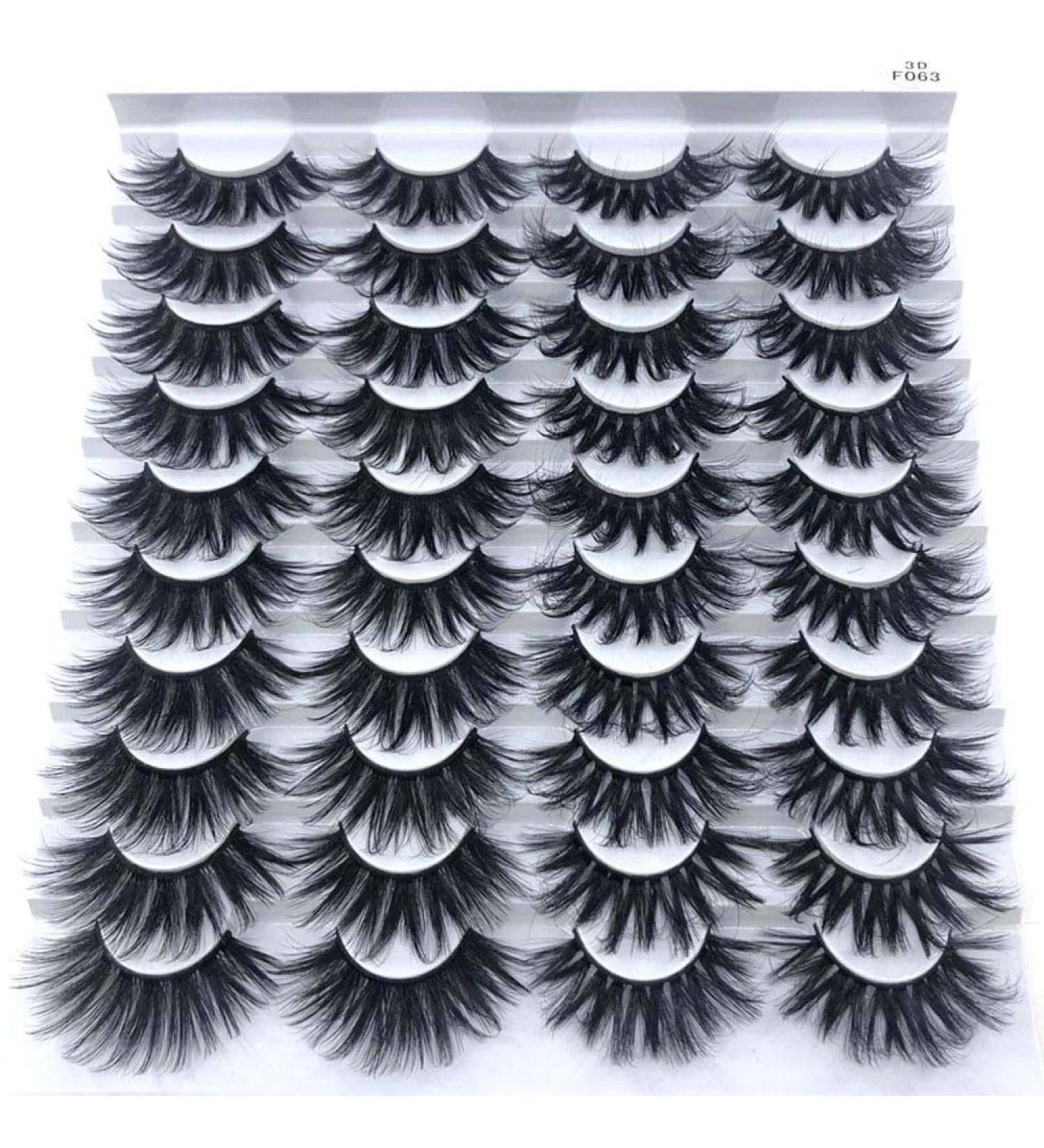 Buy 4 Pairs 3D Mink Hair False Eyelashes - Criss-Cross Wispy & Fluffy 25-30mm Handmade Extensions | Premium Eye Makeup Tools - Buy Online on GoSupps.com