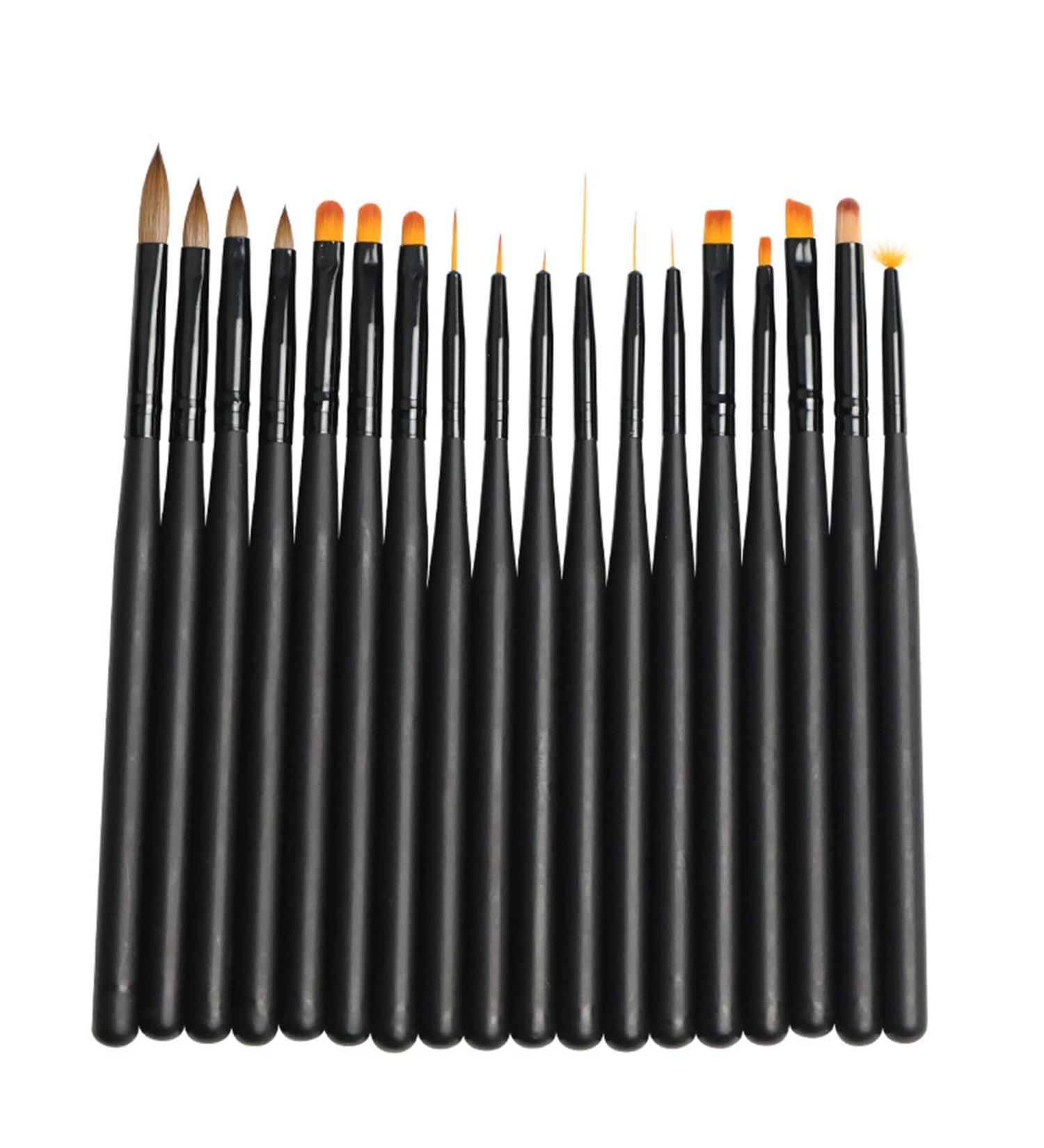 18-Piece Nail Art Brush Set - Professional Painting Pens for Manicure & Embossing - International Shipping - Buy Online on GoSupps.com