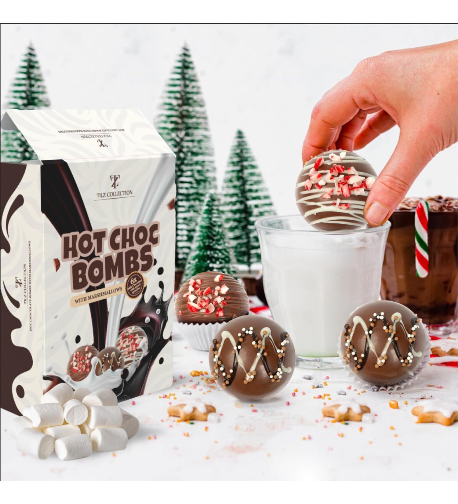 Christmas Hot Chocolate Bomb Gift Set for Kids - 6 Pack with Marshmallow & Candy - Individually Wrapped - Perfect Christmas Eve Box Filler - Melting Coco Balls - Kids Xmas Chocolate - Buy Online on GoSupps.com