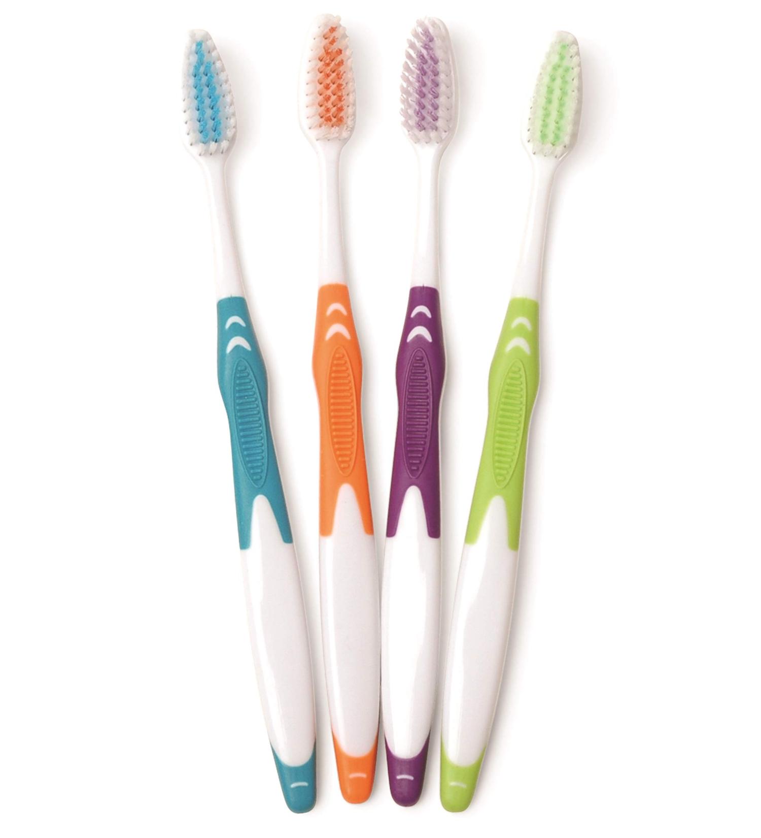 100 Pack Freshmint Individually Wrapped Premium Toothbrushes - Oversized Easy Grip Handle - Soft Multi Color Bristles - Bulk Packed - No Cutting Required - Buy Online on GoSupps.com