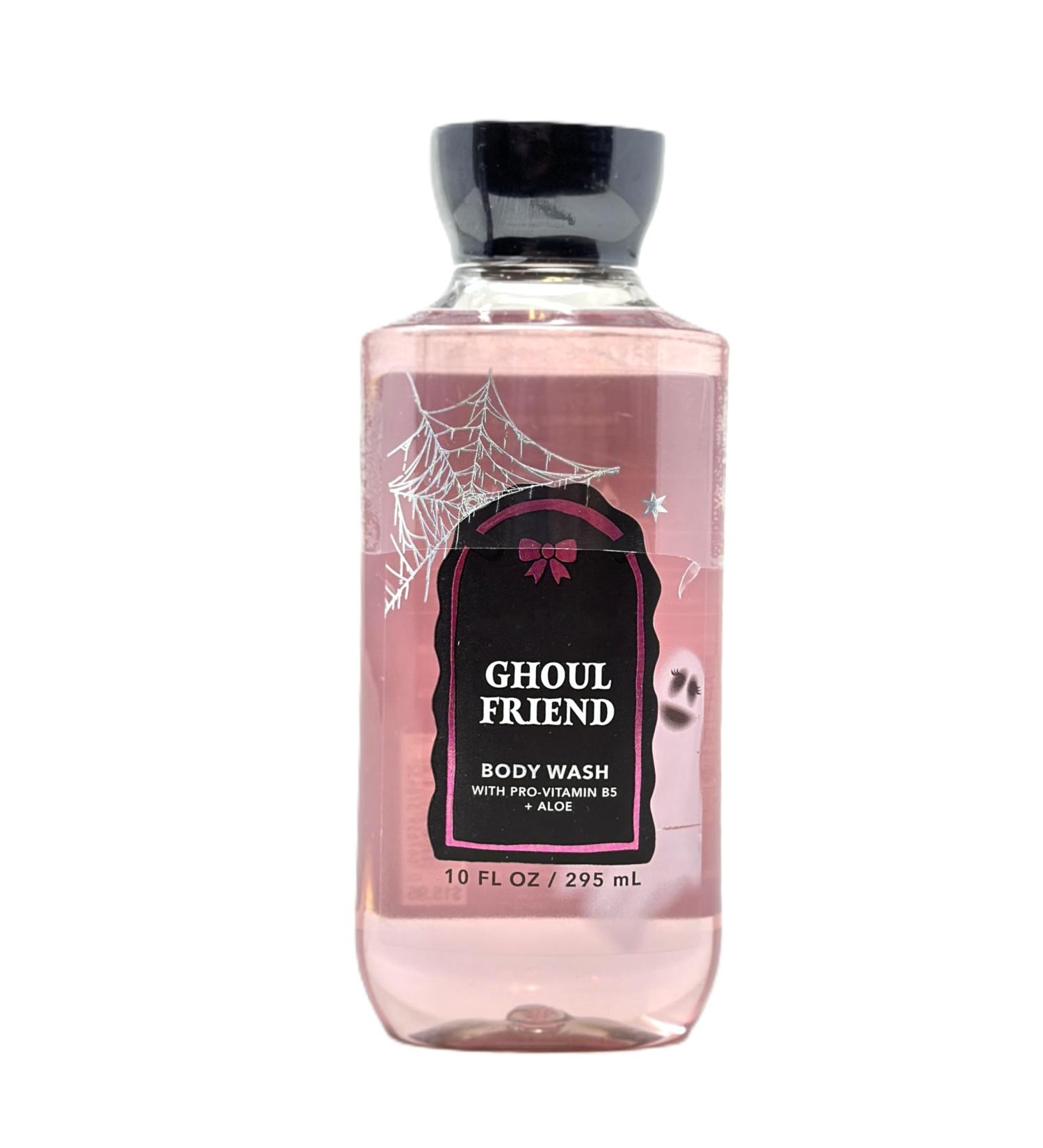 Ghoul Friend Body Wash Bath and Body with pro Vitamin B5 + Aloe 10 fl oz / 295 ml Fragrance notes: dark strawberries ghostly peony spine-chilling citrus.