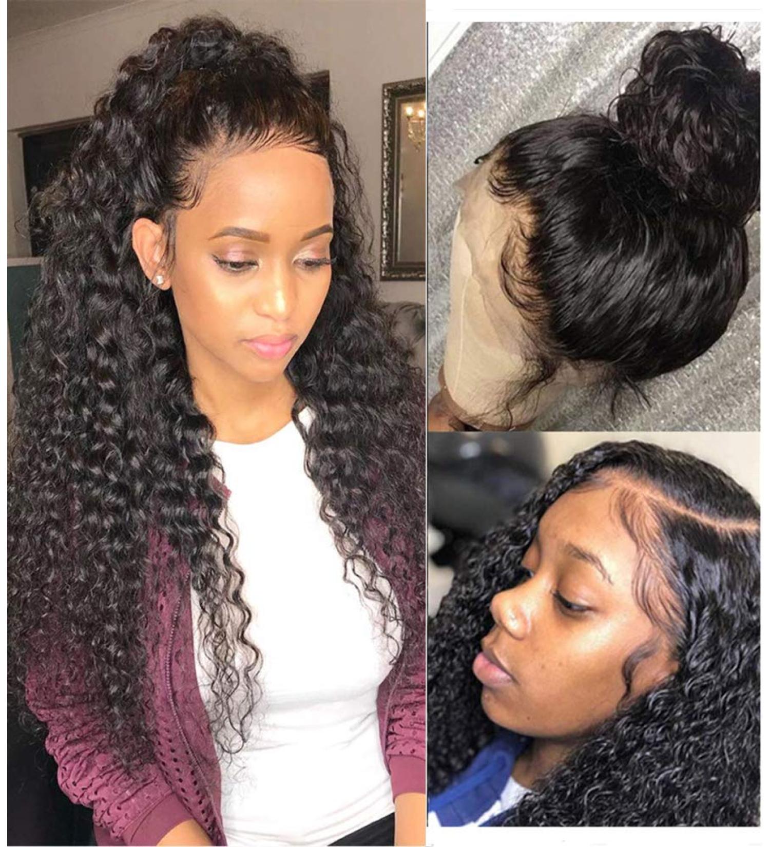 Buy 14-Inch Brown Lace Front Wig | Real Brazilian Water Wave Human Hair | Pre-Plucked 150% Density International Shipping - Buy Online on GoSupps.com