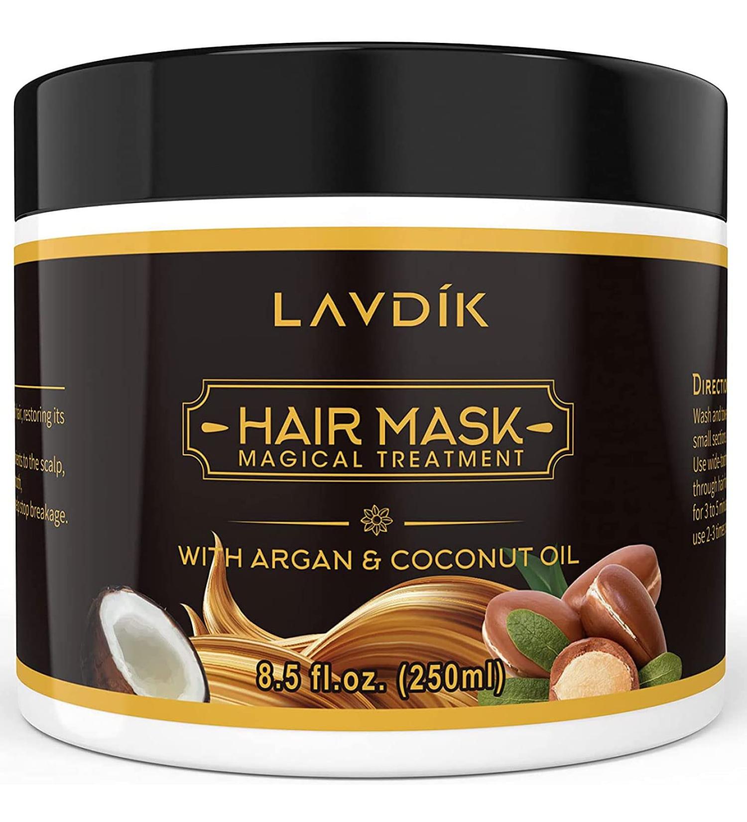 Argan & Coconut Oil Hair Mask with Collagen - Professional Hydrating Treatment for Dry & Damaged Hair - 8.5 oz - Buy Online on GoSupps.com