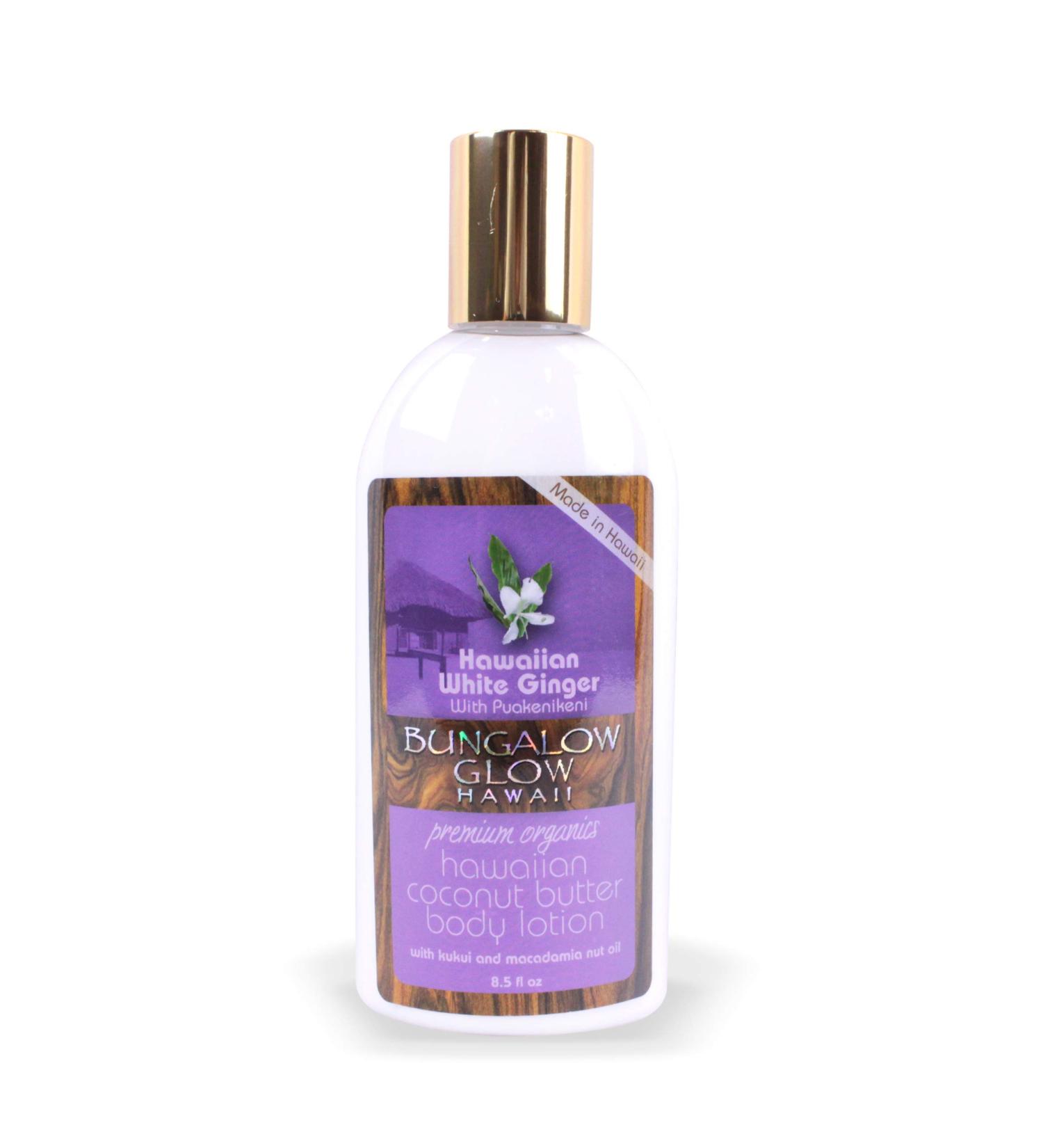 Hawaiian Bungalow Glow Organic Coconut Butter Body Lotion White Ginger