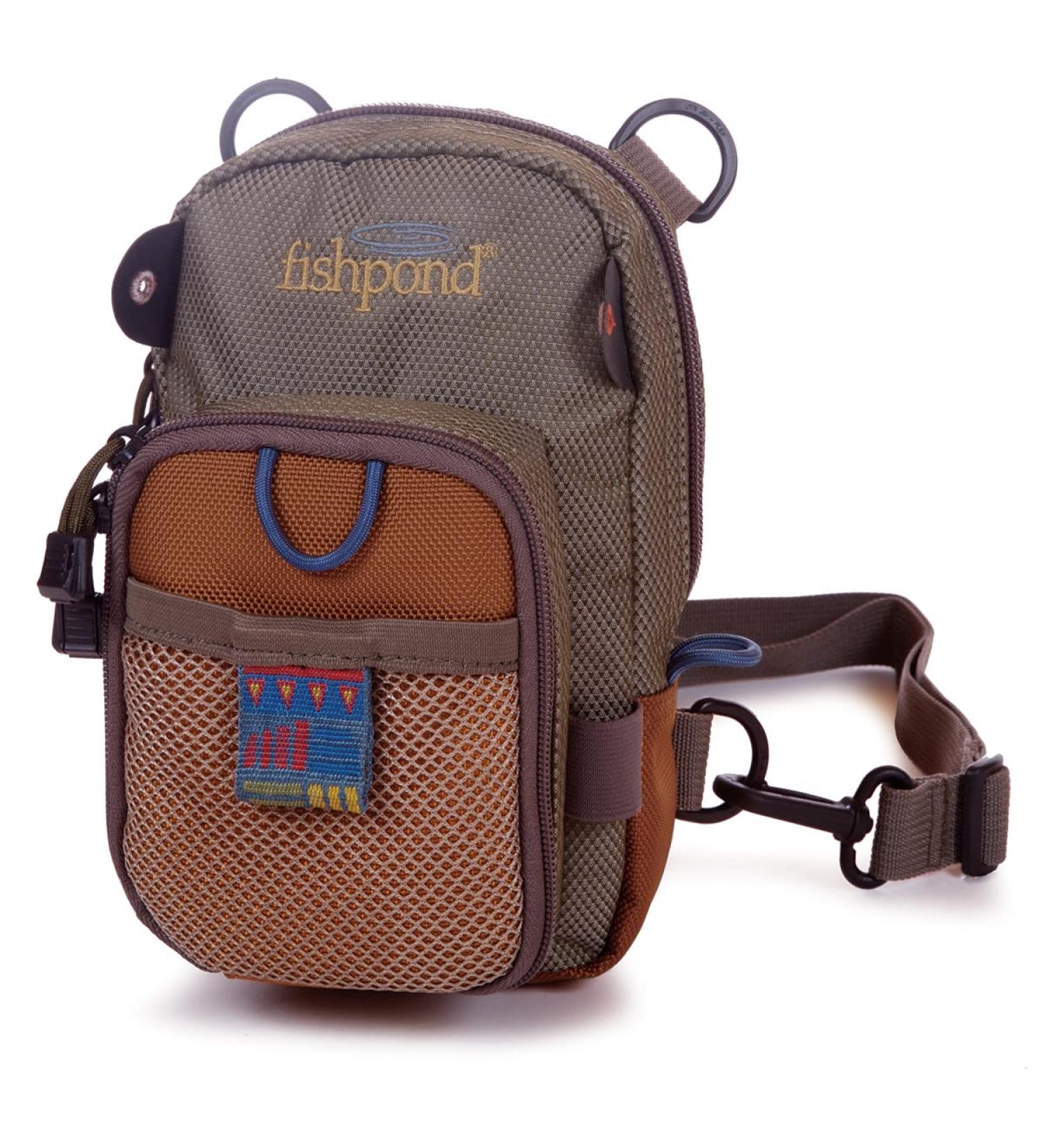 Fishpond San Juan Vertical Fly Fishing Chest Pack Bag - Padded Neck Strap, Saddle Brown - Buy Online on GoSupps.com