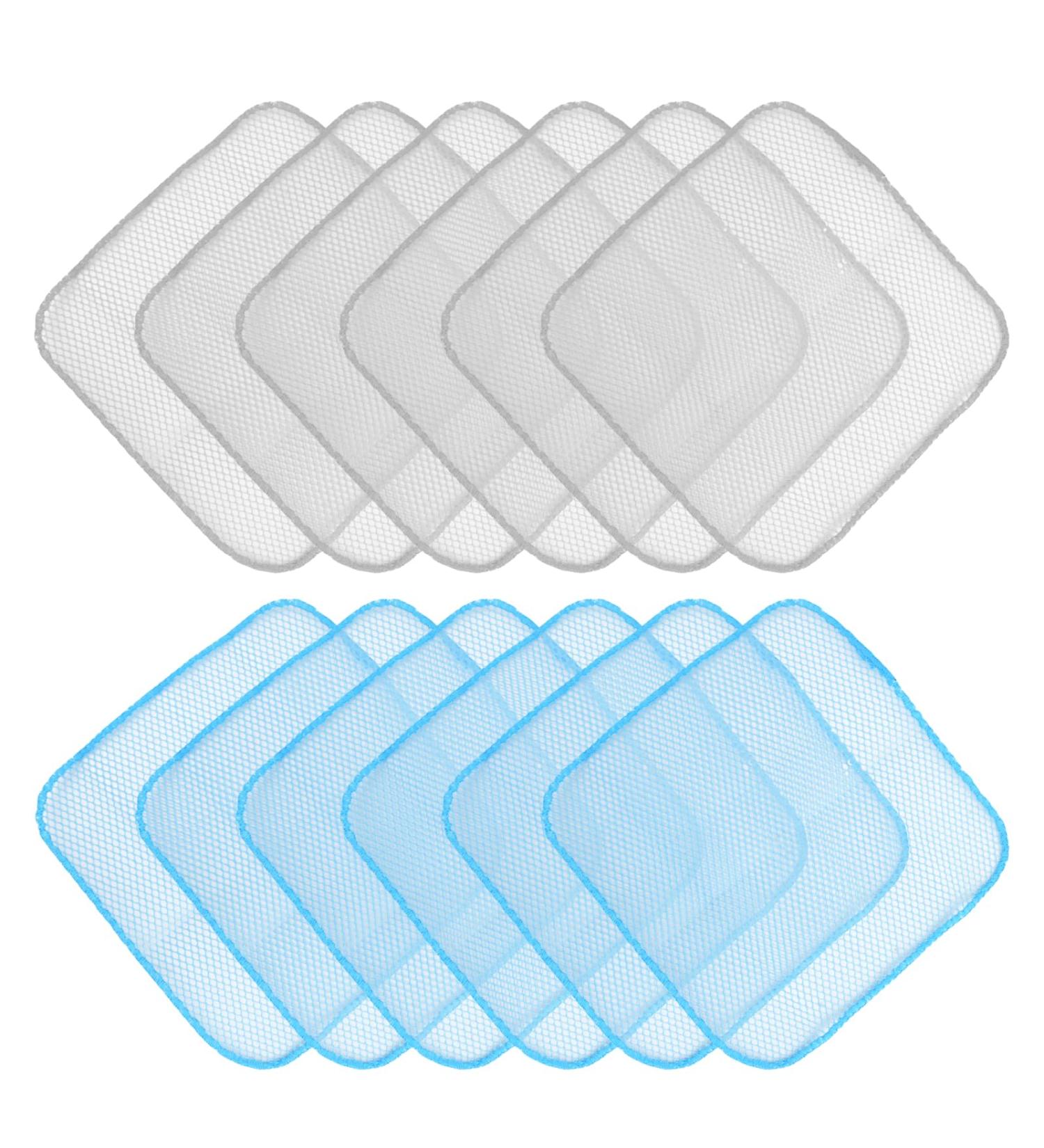 volumoon Polyester Dish Cloths for Kitchen 12 Pcs Dish Washing Net Cloths Scrubbers Wash Cloths Non-Stick Scrubbers Wash Cloths Odor Free/Quick Dry for Kitchen Dishwashing Washing Up (Grey+Blue) - Buy Online on GoSupps.com