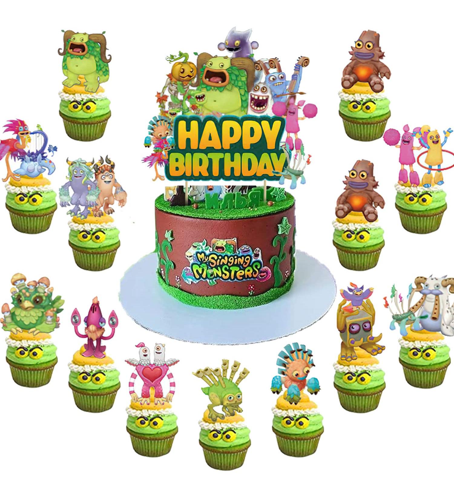 37pcs My Singing Monster Birthday Decorations Singing Monster Cupcake Toppers Monster Birthday Cake Toppers Singing Monster Party Decorations Themed Party Cake Decorations Supplies - Buy Online on GoSupps.com