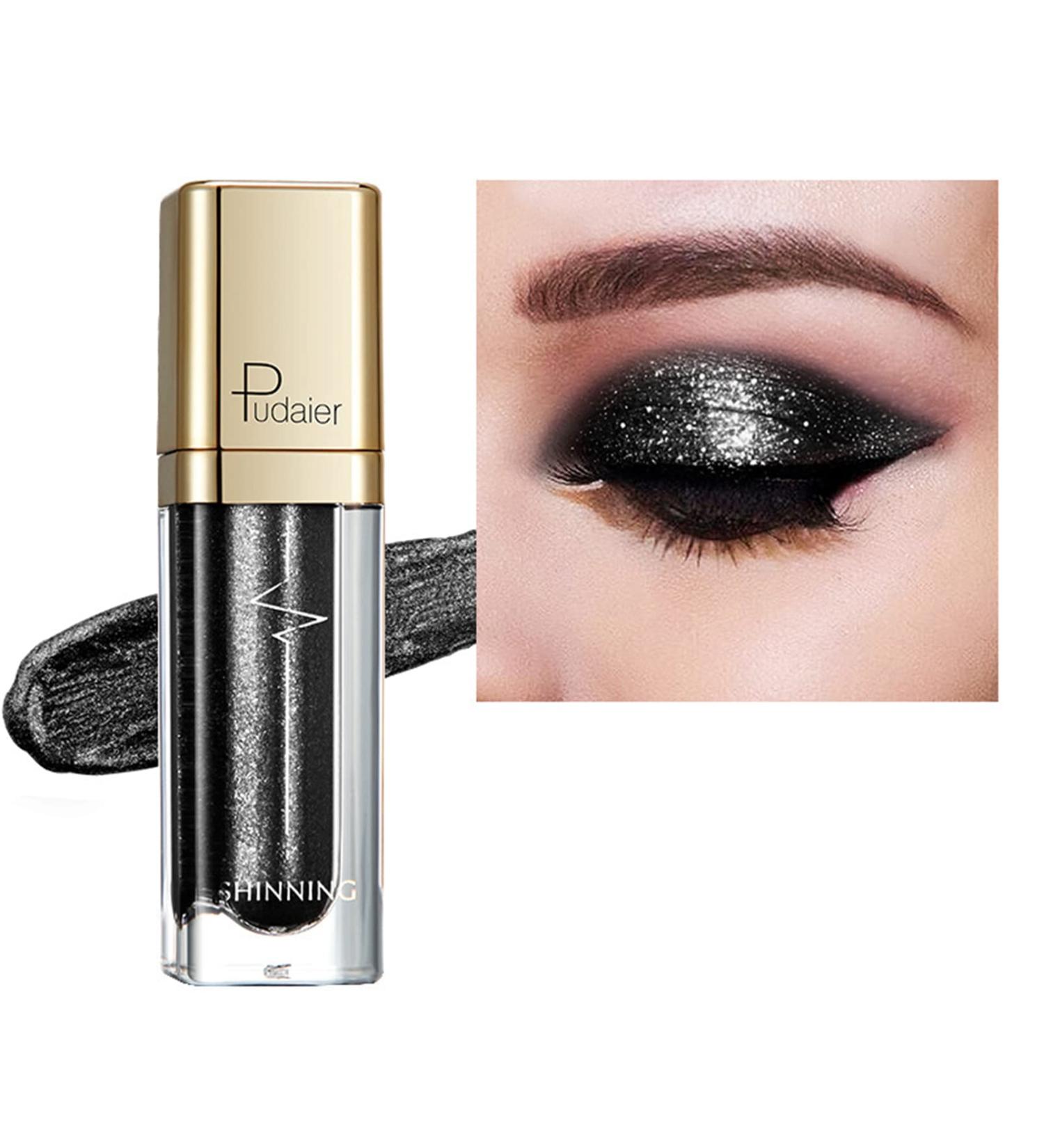 Black Liquid Glitter Eyeshadow & Eyeliner Pen - Long Lasting, Waterproof, Highly Pigmented Sparkling Eye Makeup - Buy Online on GoSupps.com