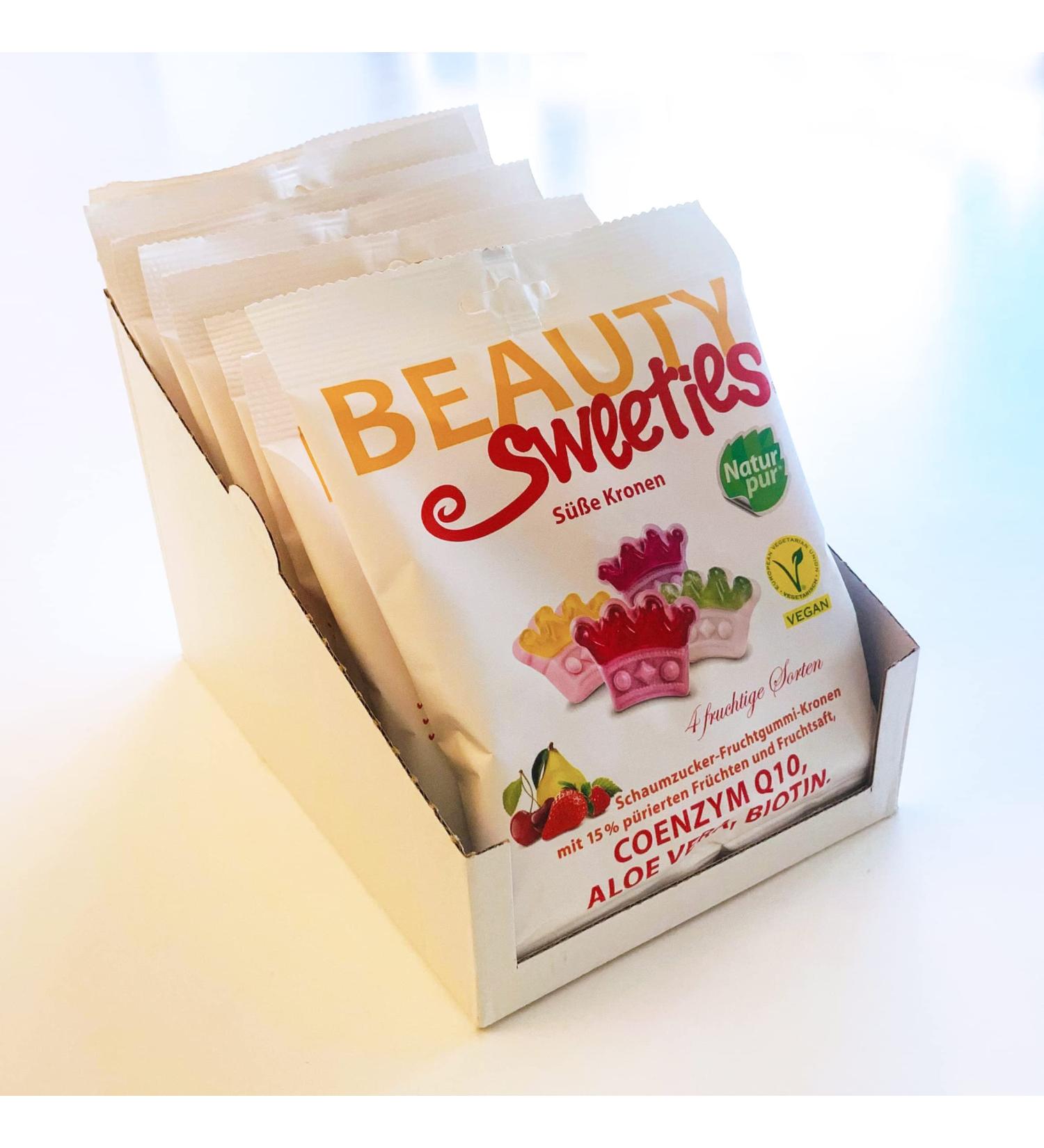 Beautysweeies Sweet Kronen 125g - Fruity Vegan Fruit Gum Crowns | 8-Pack with 15% Fruit Puree & Juice - Buy Online on GoSupps.com