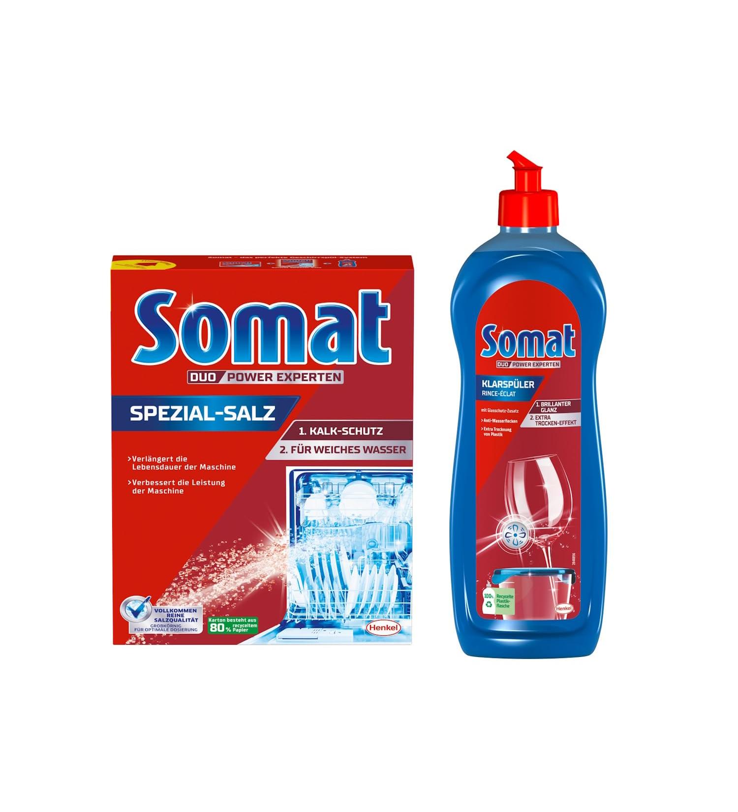 Somat Dishwasher Care Set - Rinse Aid 750ml & Special Salt 1.2kg | International Shipping - Buy Online on GoSupps.com