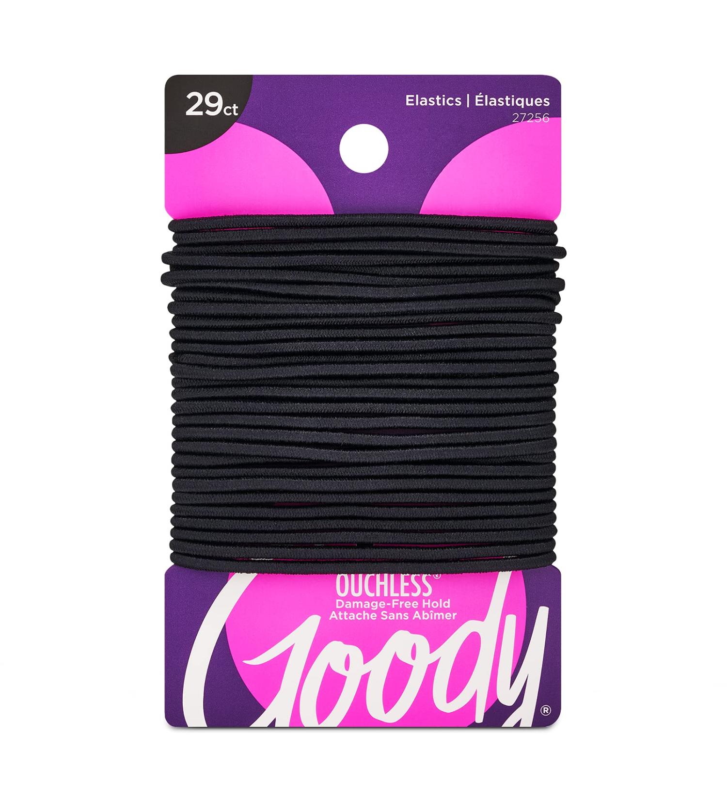 Goody Ouchless Women's Elastic Hair Ties - 29 Count Black - 2MM - Pain-Free Accessories for Braids & Ponytails - Buy Online on GoSupps.com