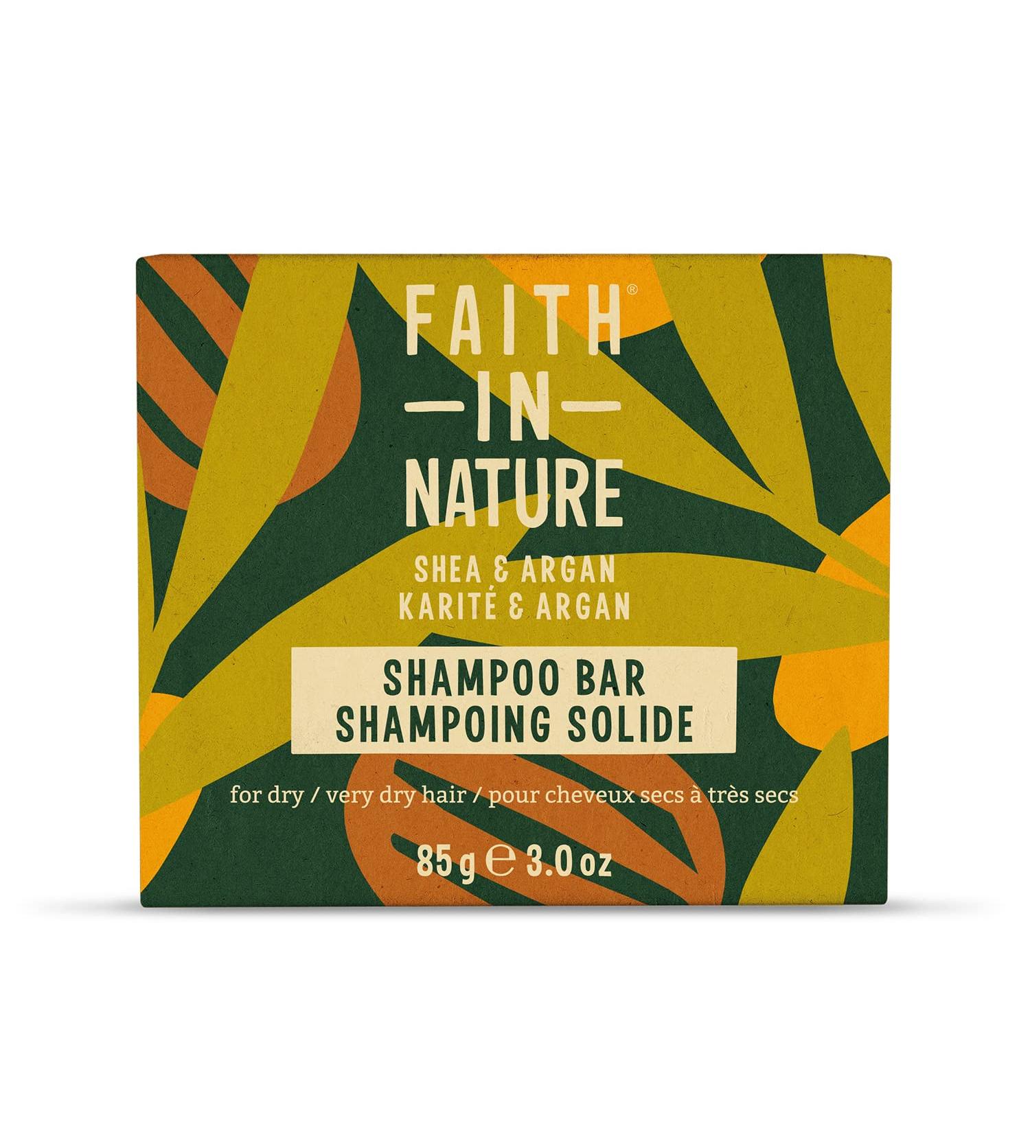 FAITH IN NATURE Faith in Nature Natural Solid Shampoo with Shea & Argan Oil Nourishing Vegan & Cruelty-Free Paraben & SLES Free For Dry to Very Dry Hair 85g