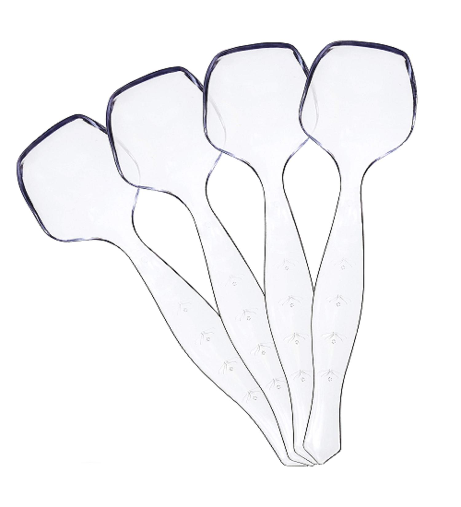 Plasticpro Disposable Clear Serving Spoons - Pack of 4 | Durable Heavy Duty Utensils - Buy Online on GoSupps.com
