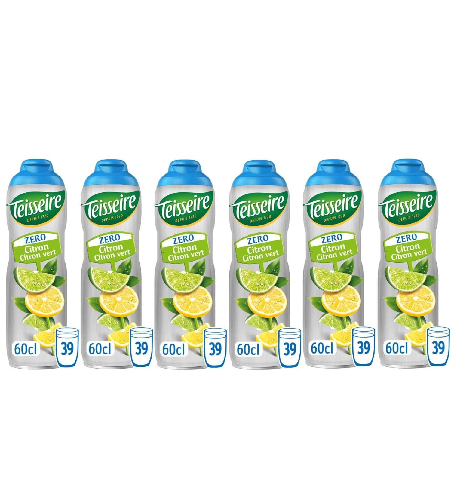 Pack of 6 sugar-free lemon lime syrups