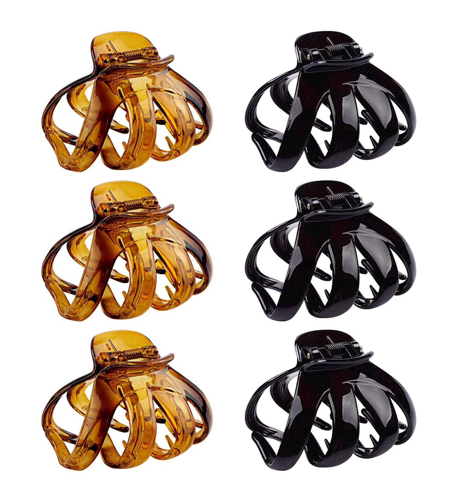 Big Claw Hair Clips for Thick Hair - 3.2'' Octopus Clips - Strong Hold Jumbo Hair Clip - 6 Packs (Black & Brown) - Buy Online on GoSupps.com
