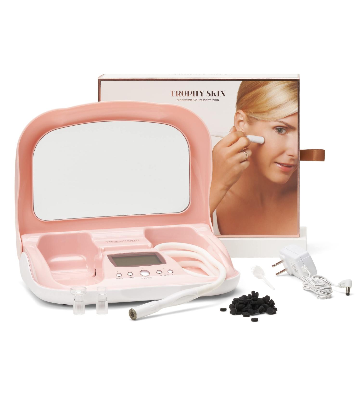 Trophy Skin MicrodermMD - At-Home Microdermabrasion Kit for Anti-Aging & Acne Treatment - Real Diamond Tips & Pore Extractor - Blush - Buy Online on GoSupps.com