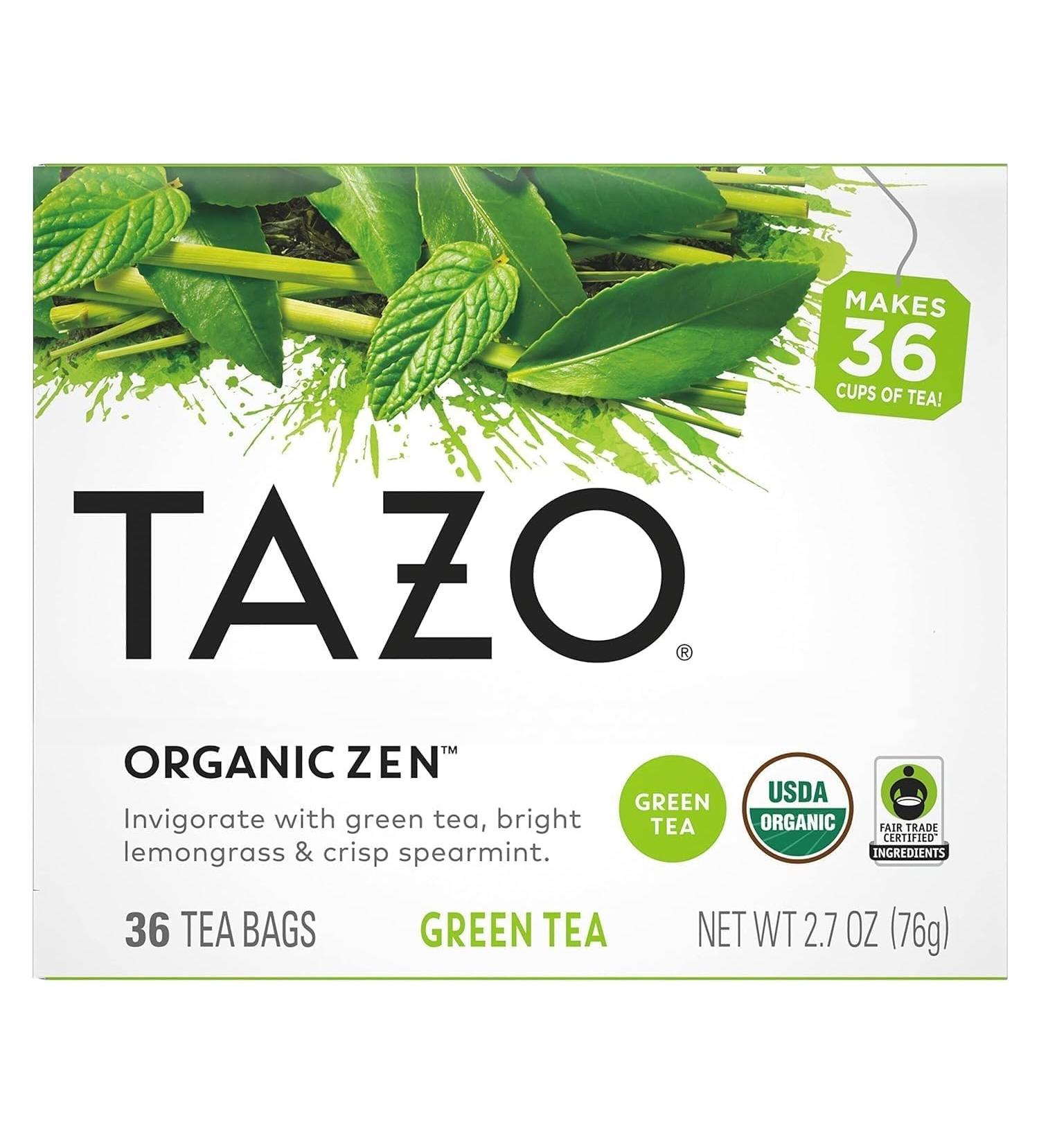 TAZO Organic Zen Green Tea - 36 Tea Bags | Premium Loose Leaf Green Tea for Relaxation | International Shipping Available - Buy Online on GoSupps.com