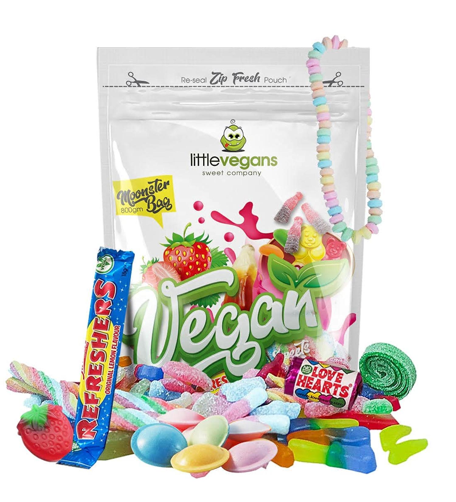 Little Vegans Sweet Company Vegan Sweets Pick and Mix - Monster 800g Bulk Bag of Classic Old Fashioned British Retro Sweets Contains Approved Halal Sweets Diary Free and Gelatine Free Sweets - Buy Online on GoSupps.com