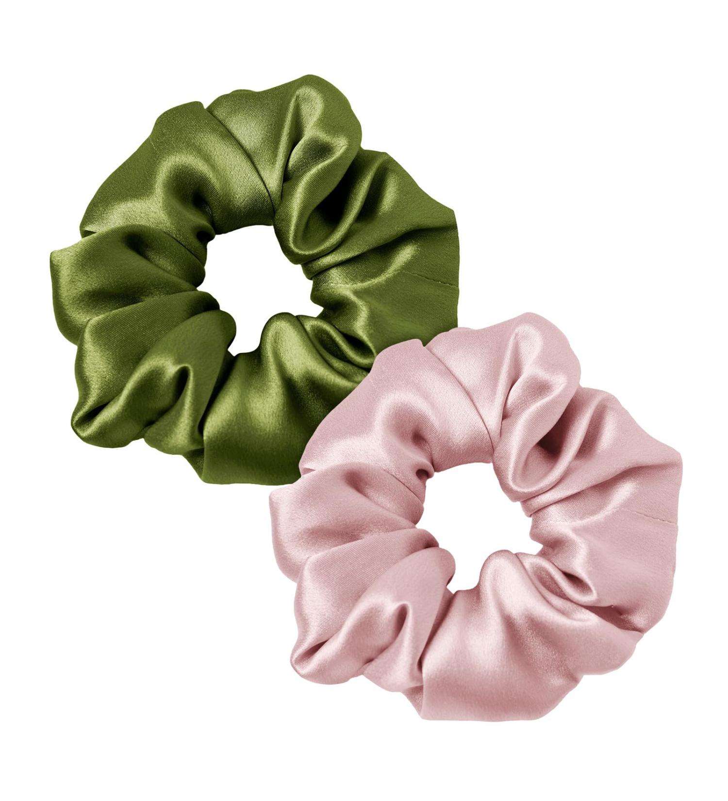 Lilysilk 100% Silk Hair Rings - Premium Ponytail Holders in Altrosa & Avocado Green | Set of 2 Hair Ties - Buy Online on GoSupps.com
