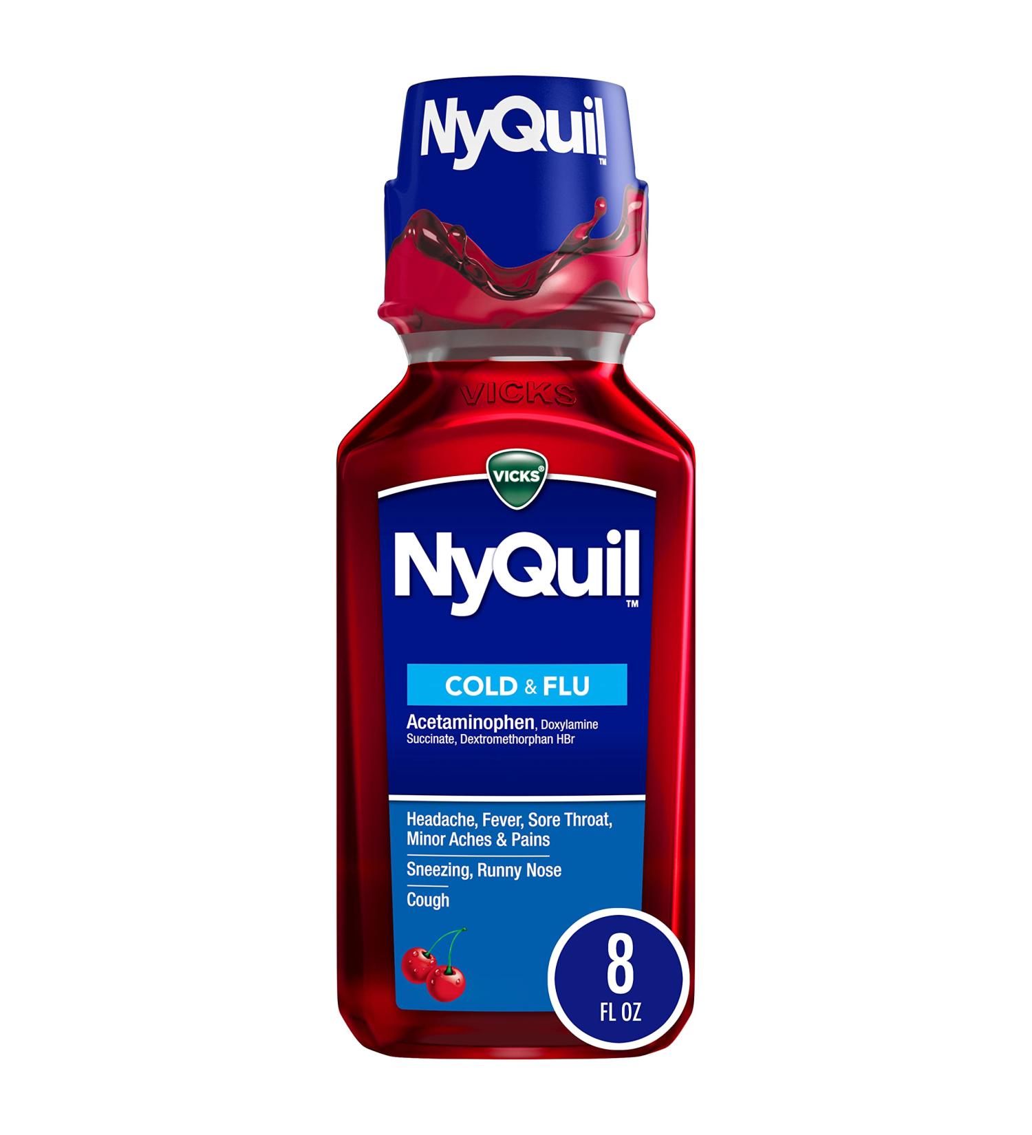 Vicks NyQuil Nighttime Cherry 8 Fl oz (Old Version) - Fast-Acting Relief - Buy Online on GoSupps.com